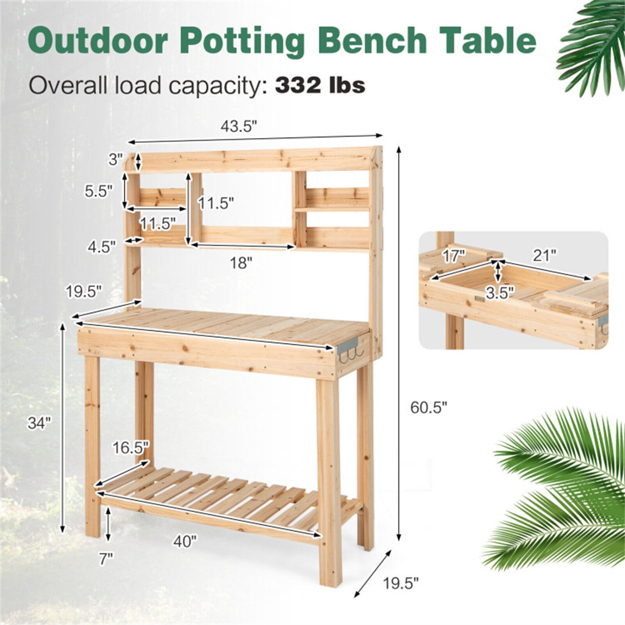 BABOOM BOM-T3927NA-CO Potting-Benches - View #3