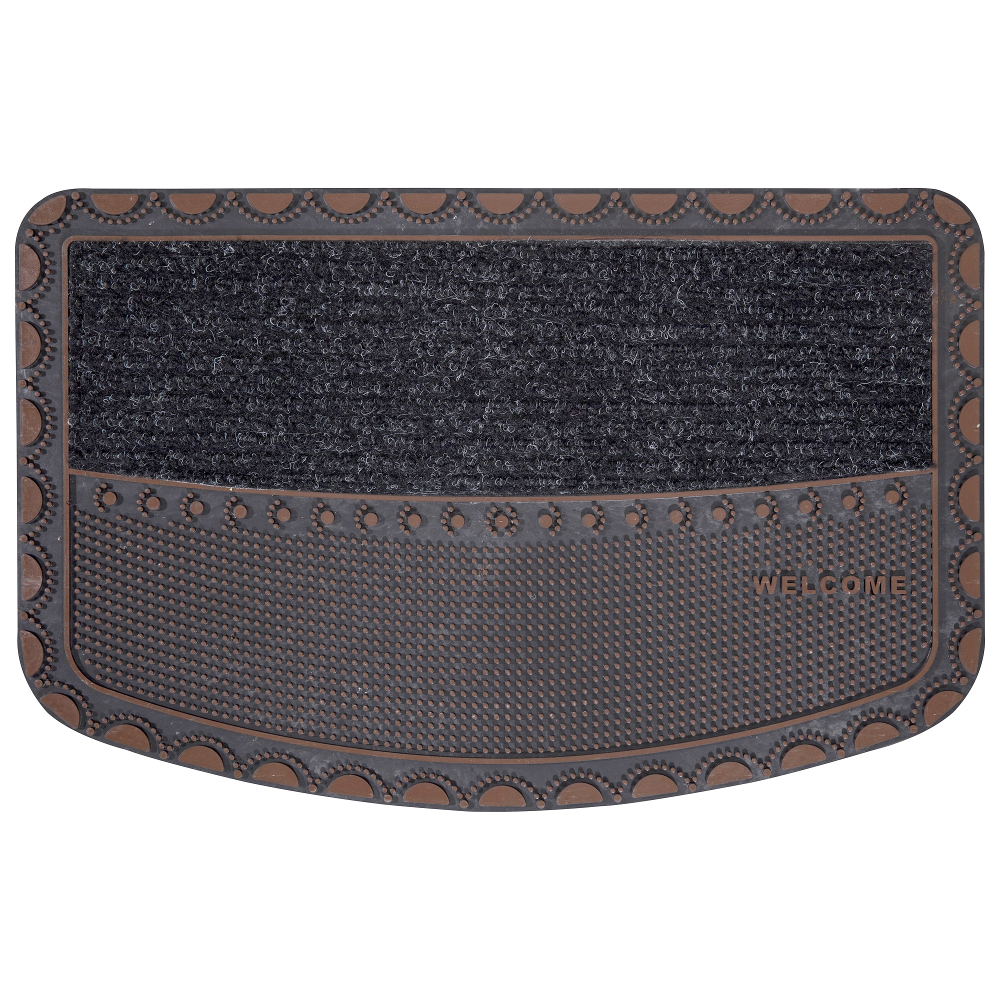 Ottomanson RD8018-18X28 2-ft x 3-ft Copper Rubber Rectangular Indoor or outdoor Decorative Welcome Door mat