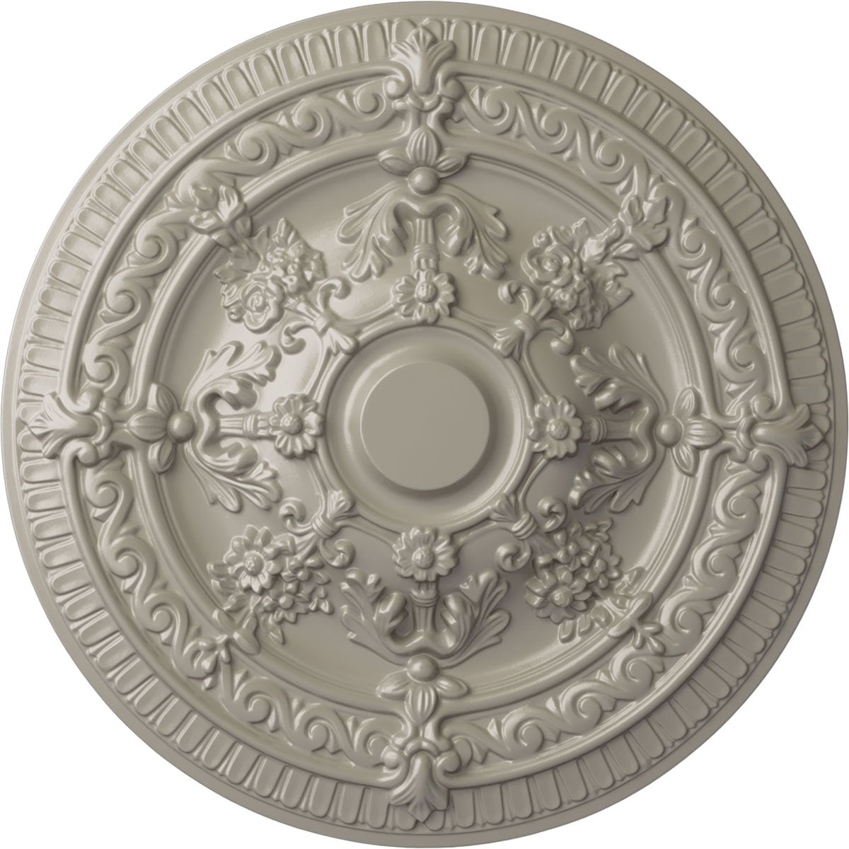 Ekena Millwork CM26VIPWS Vincent 26-in W x 26-in L Painted Pearl White Polyurethane Whole Ceiling Medallion