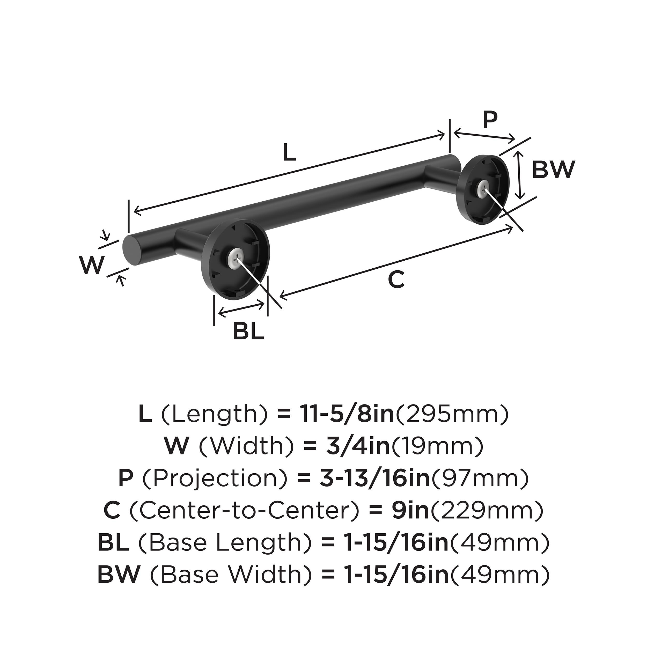 Matte Black Wall Mounted Metal Towel Bar