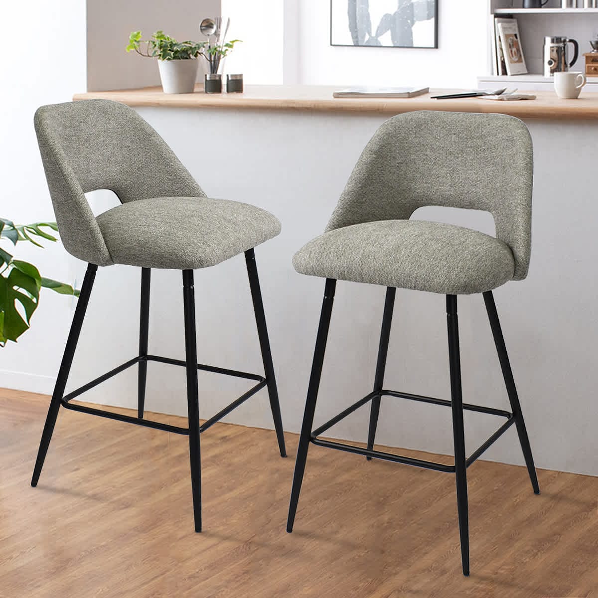 Maison Boucle EDWIN-MIDBAR-LT GRAY stools - View #4