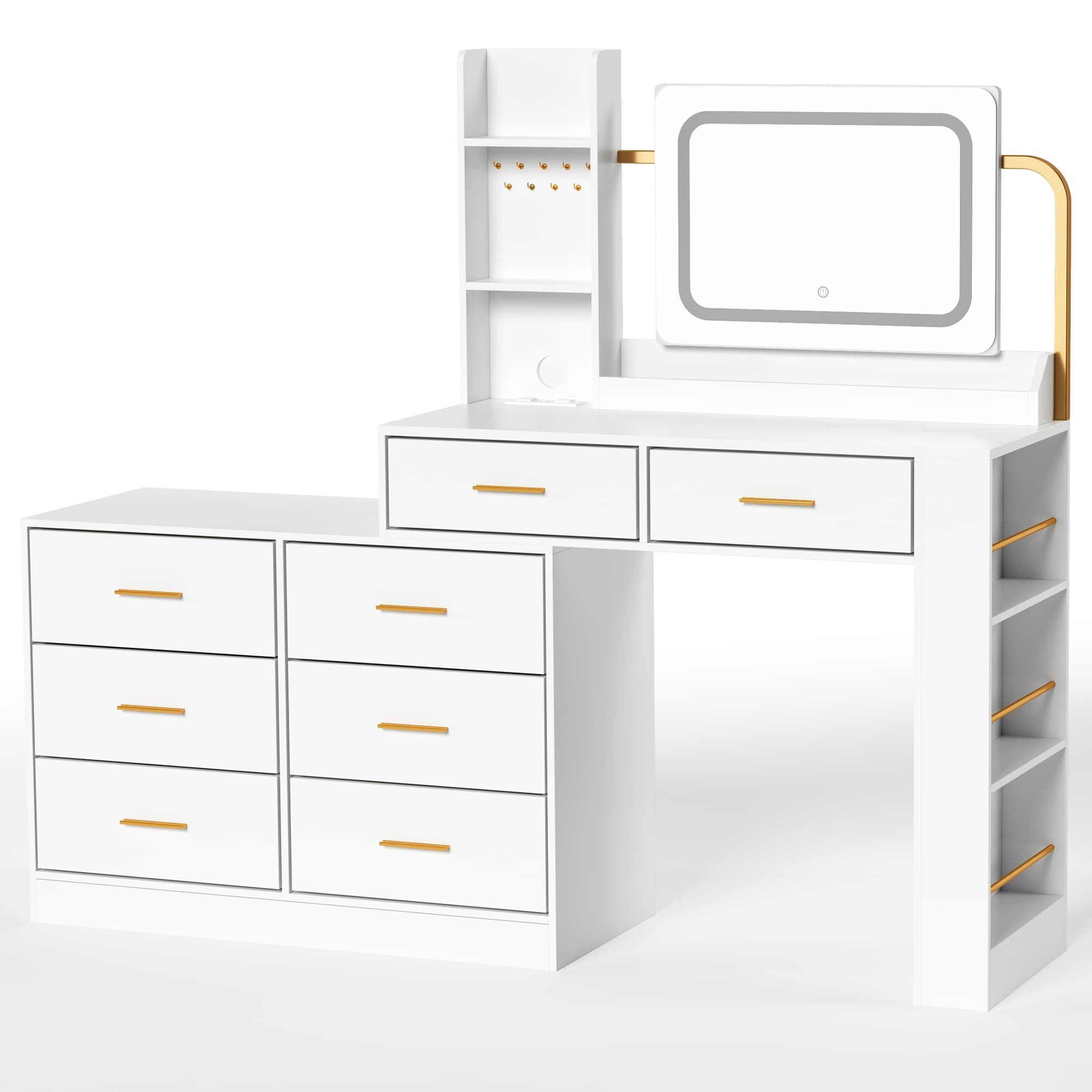 PamaPic SN-SZT-8D-WL1 15.7-Inches White Makeup Vanity