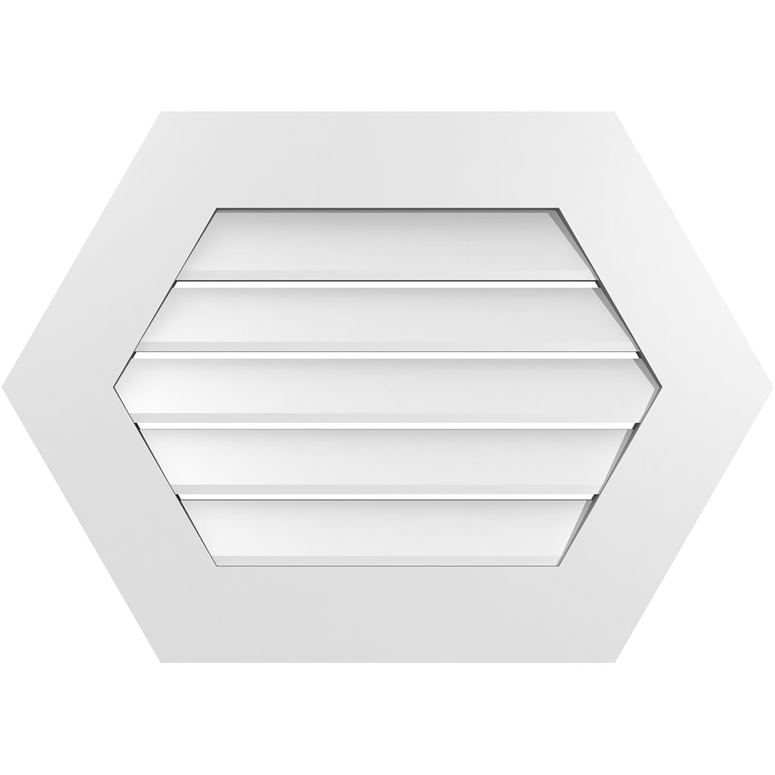Ekena Millwork GVPHP28X2001SF 28-Inches x 20-Inches Off-white Peaked PVC Gable Louver Vent