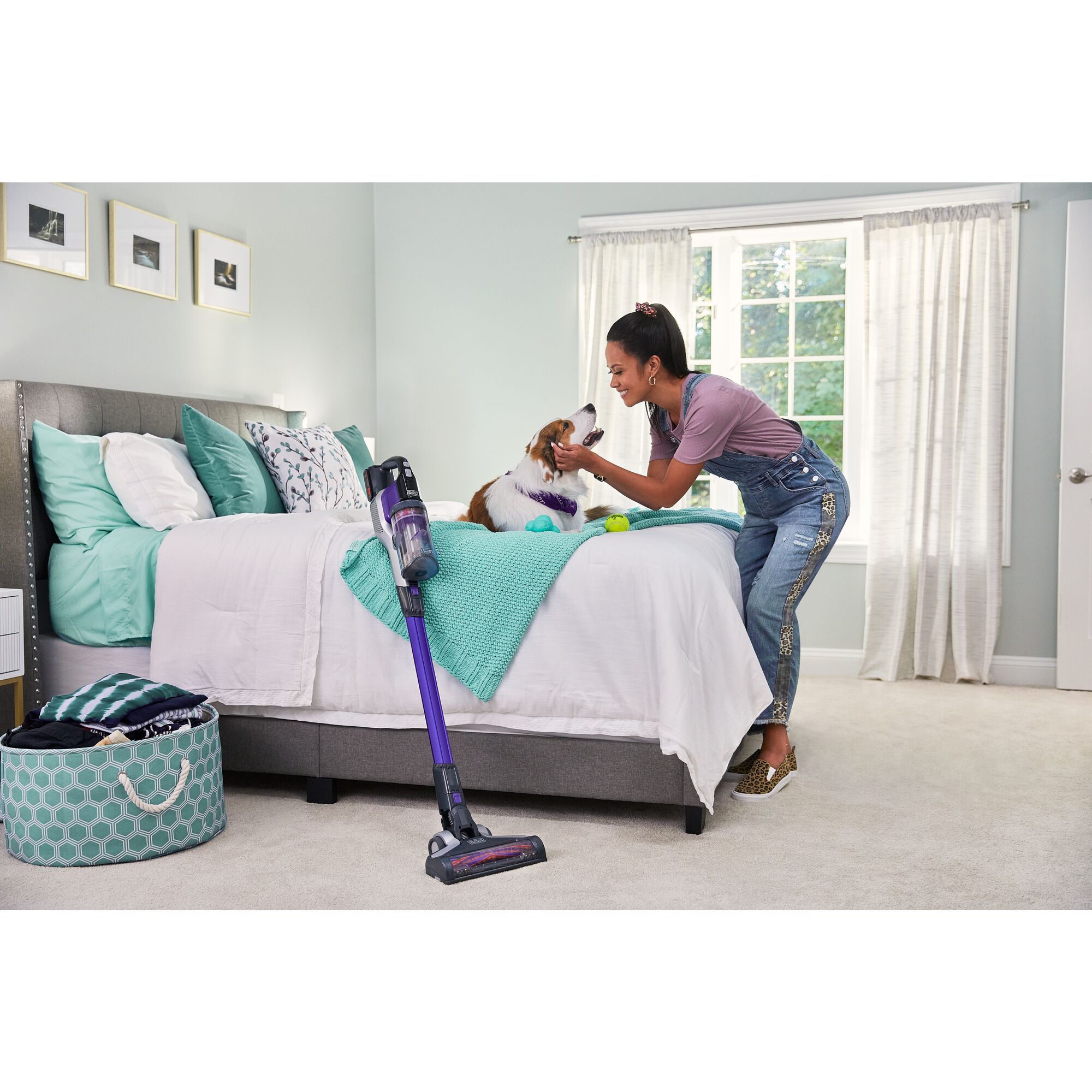 BLACK+DECKER BSV2020P Purple Cordless Stick Vacuum Cleaner for