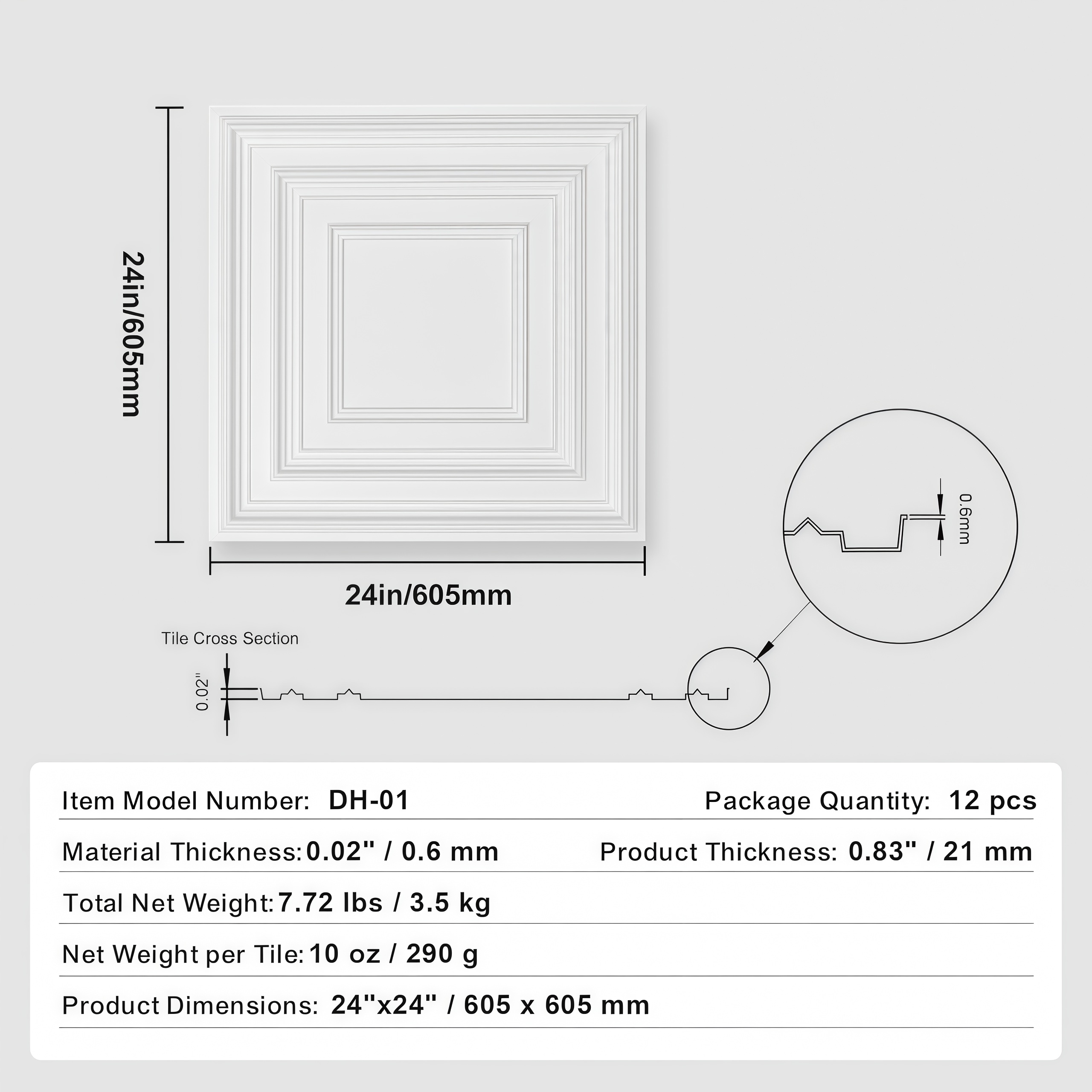 Numhew NHSEAN6525 Ceiling-Tile - View #7