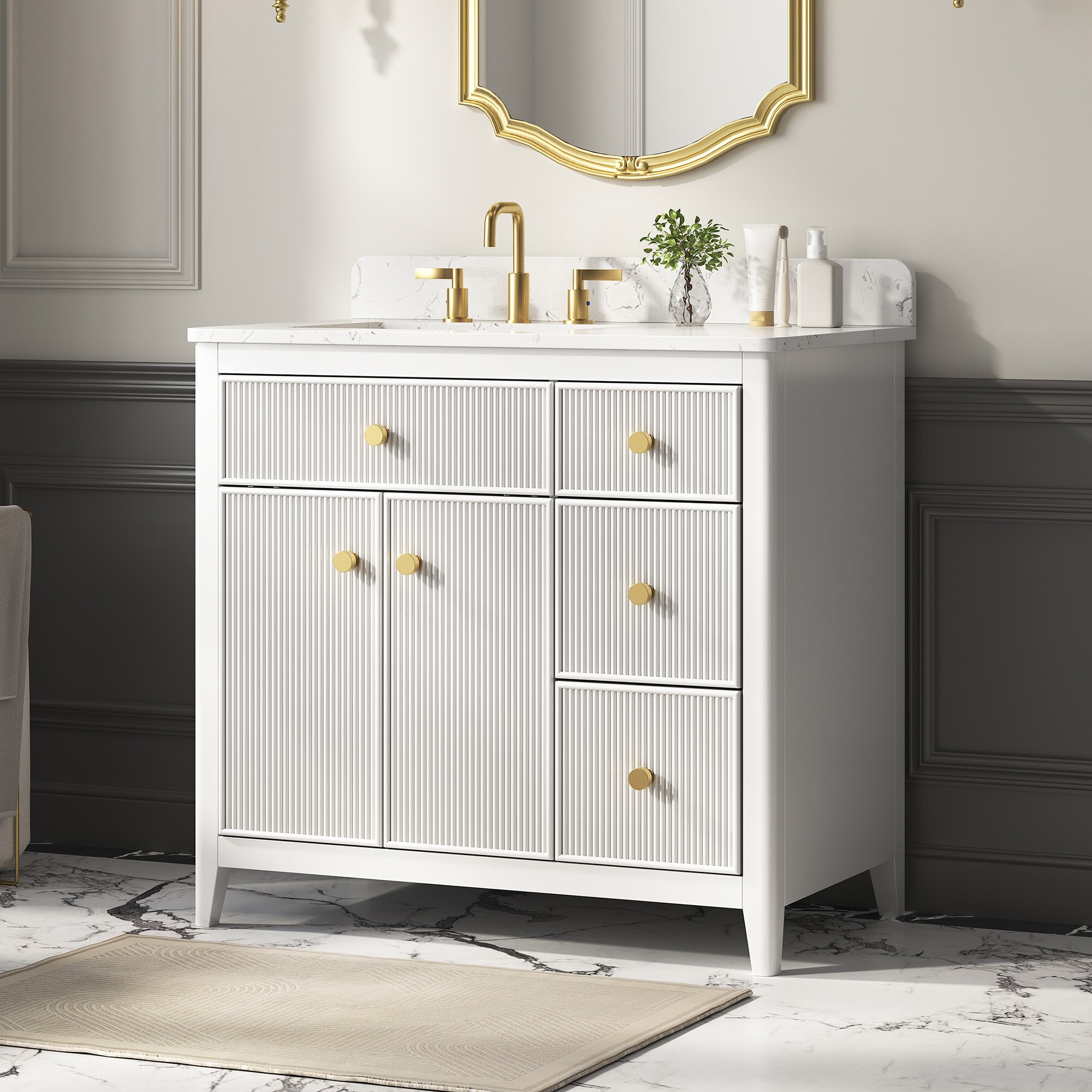 DELUXE LIVING Whitehouse 36-in White Undermount Single Sink