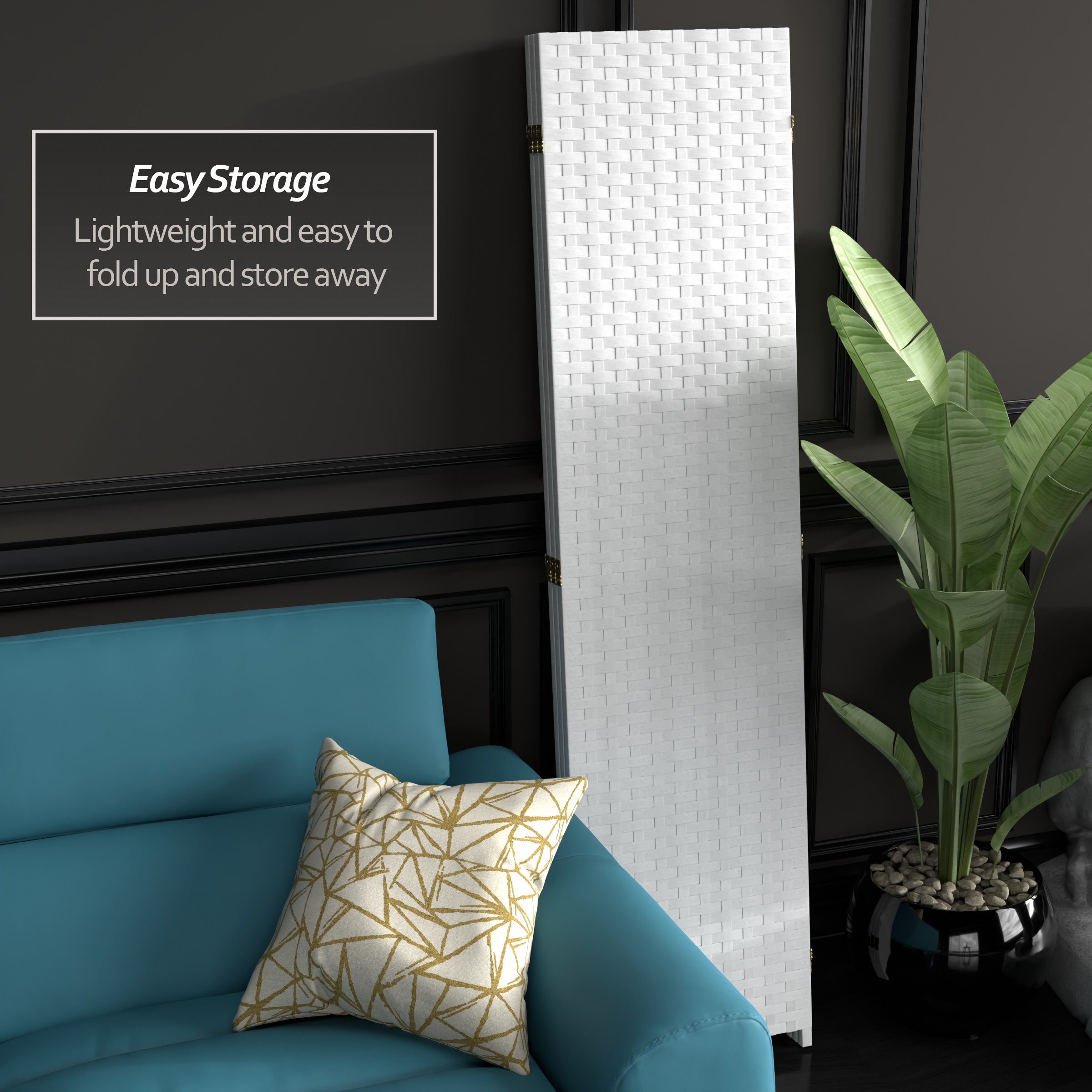 Oriental Furniture SSFIBER-3P-WHT Indoor-Privacy-Screens - View #5