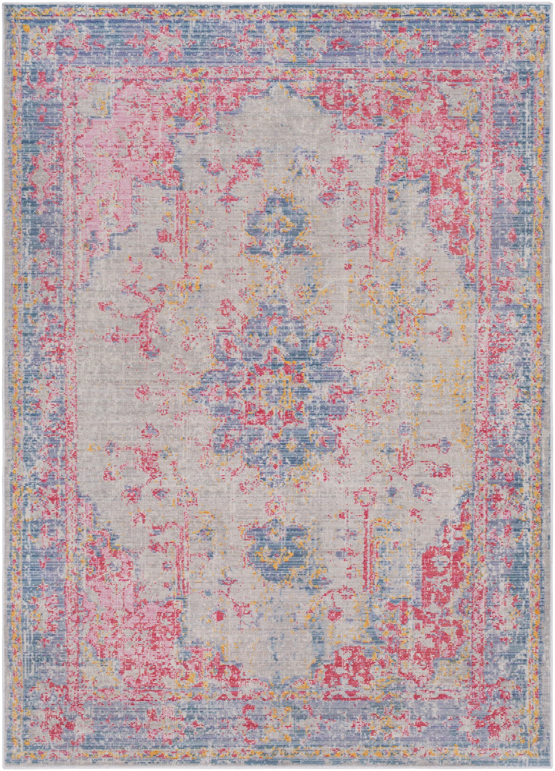 Livabliss AIC2306-5373 Antioch 5 x 8 (ft) Polyester Violet Rectangular Indoor Medallion Oriental Area rug