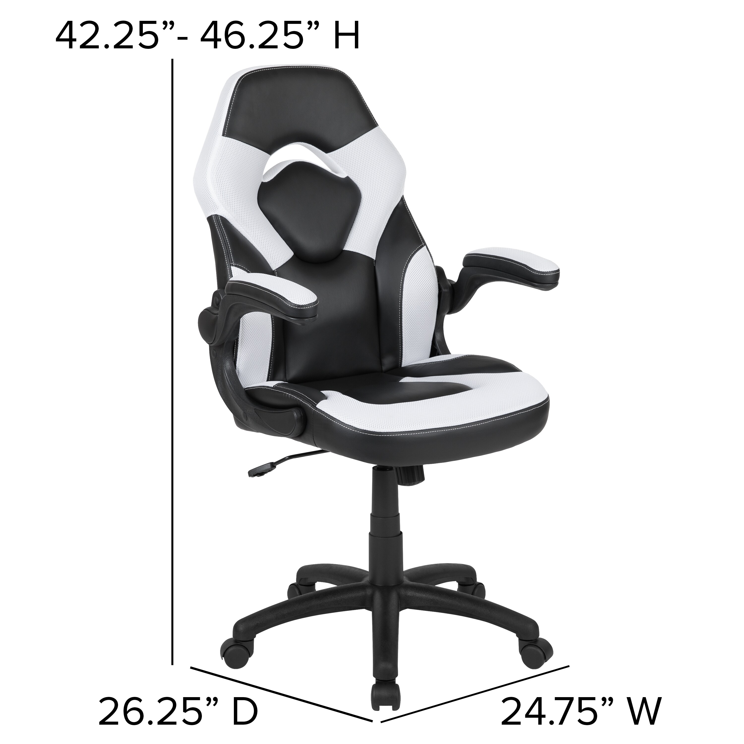 stationary white desk chair