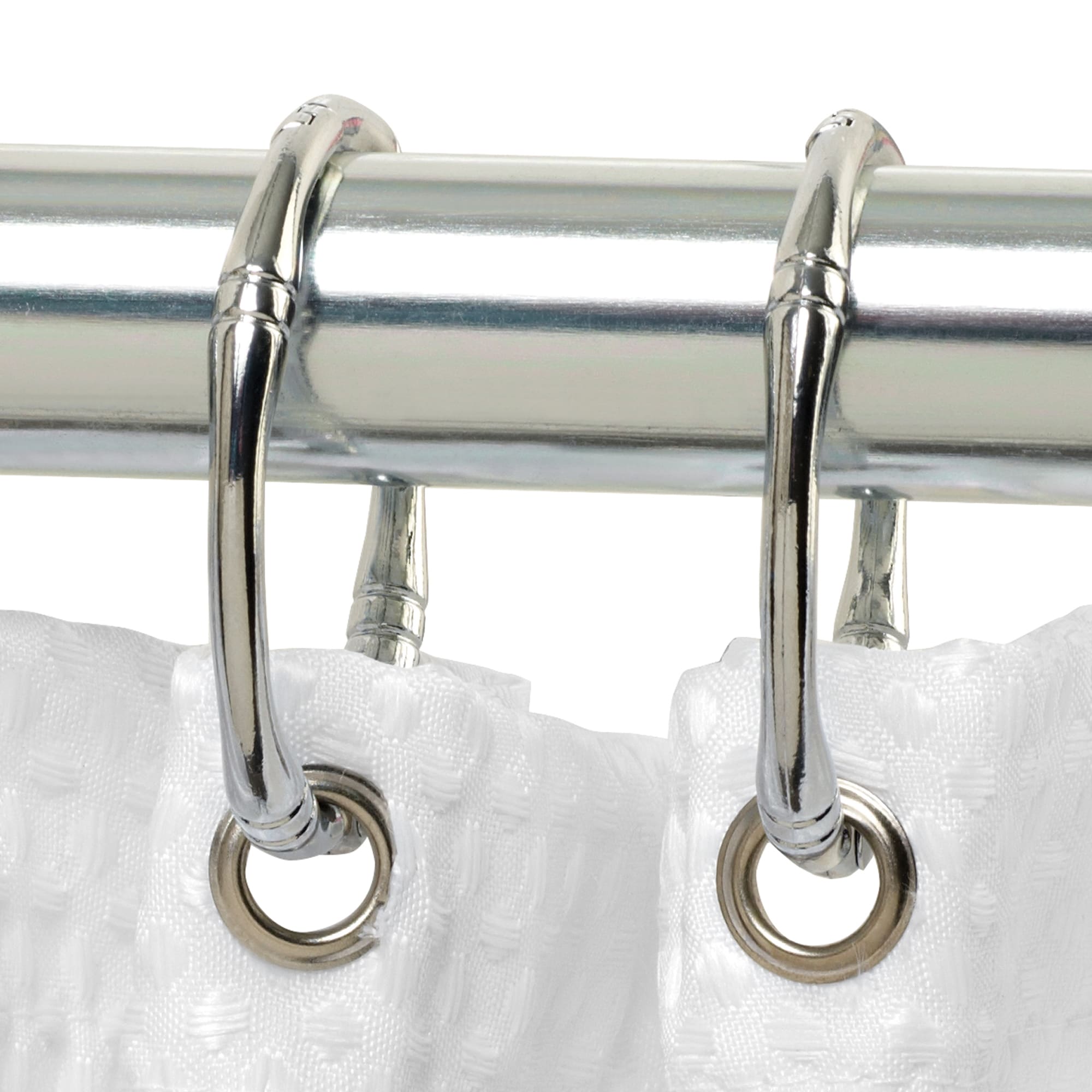 Zenna Home 12-Pack Chrome Single Shower Curtain Rings in the Shower ...
