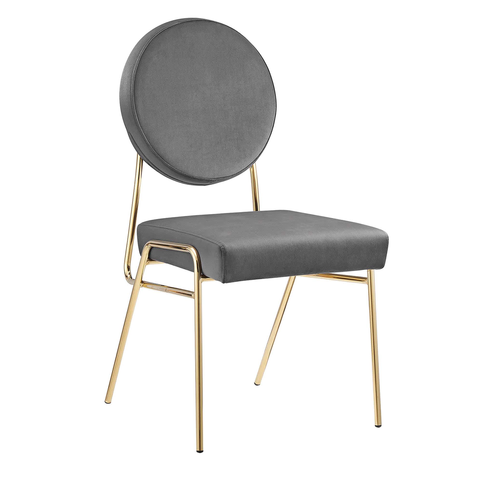 Modway  Craft Performance Velvet Dining Side Chairs Set of 2 in Gold Gray