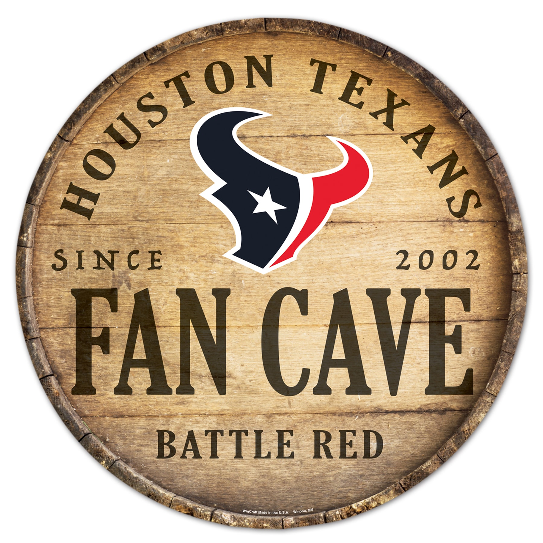 WinCraft Sports NFL FAN CAVE SIGN 14-in x 14-in Wood Residential Sign