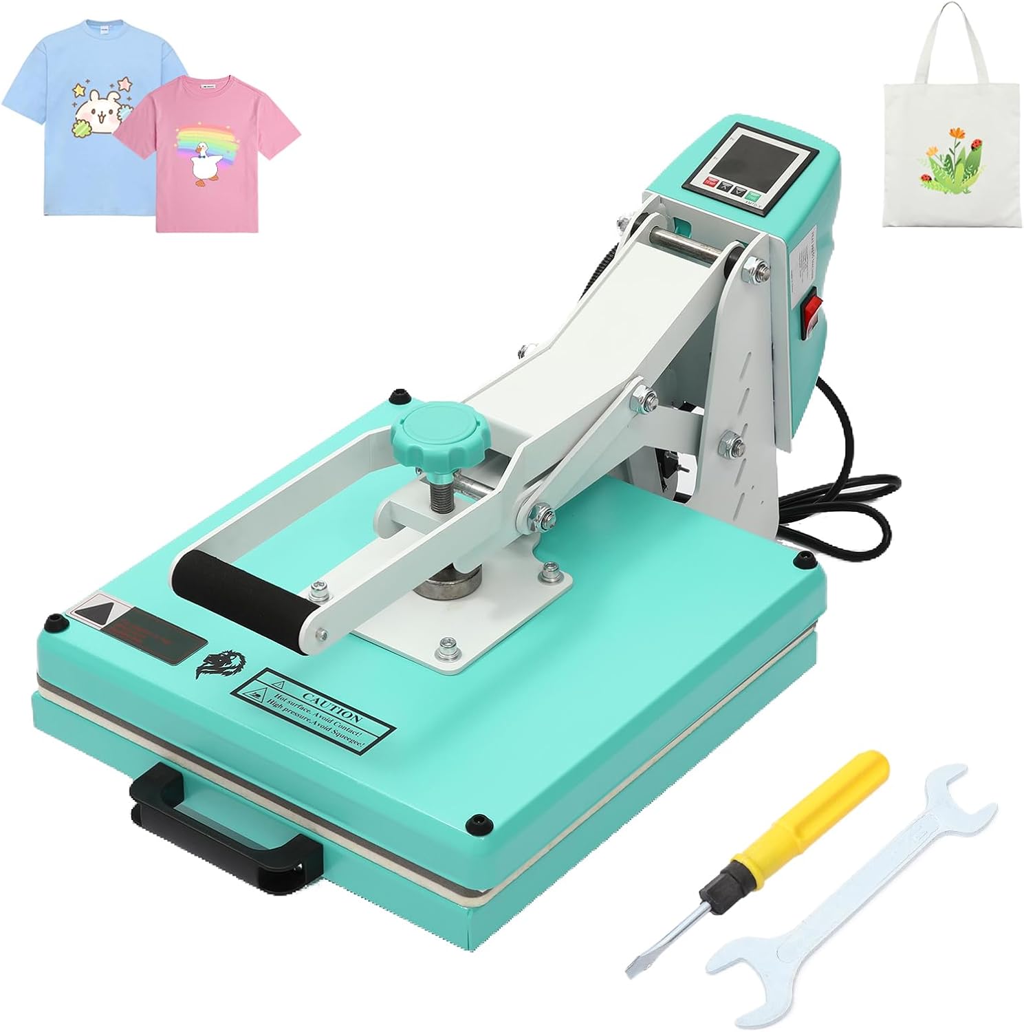 Qeetex WLS-PHO-15B8755D 15x15 Inch Heat Press Machine Heat Transfer Machine Digital Sublimation Heat Transfer T-Shirt Heat Press Machine Combo Hat Heat Press Machine for T Shirts Mugs Hat Plate Cap