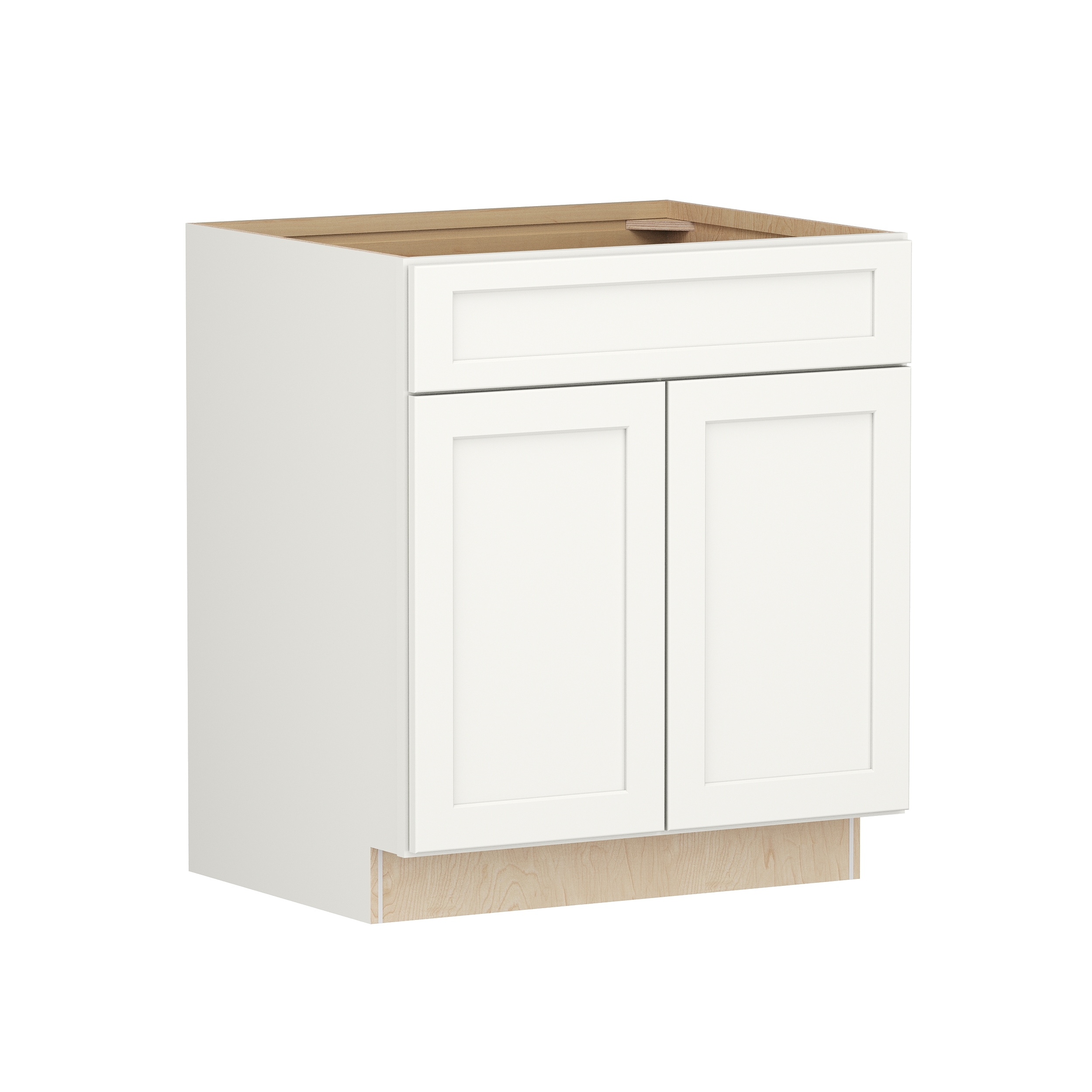 Shenandoah PRO Express SPE 90MPS-20784 Breckenridge 30-in W x 34.5-in H x 24-in D Linen Full Overlay Base Fully assembled Plywood Cabinet (Recessed Panel Shaker)
