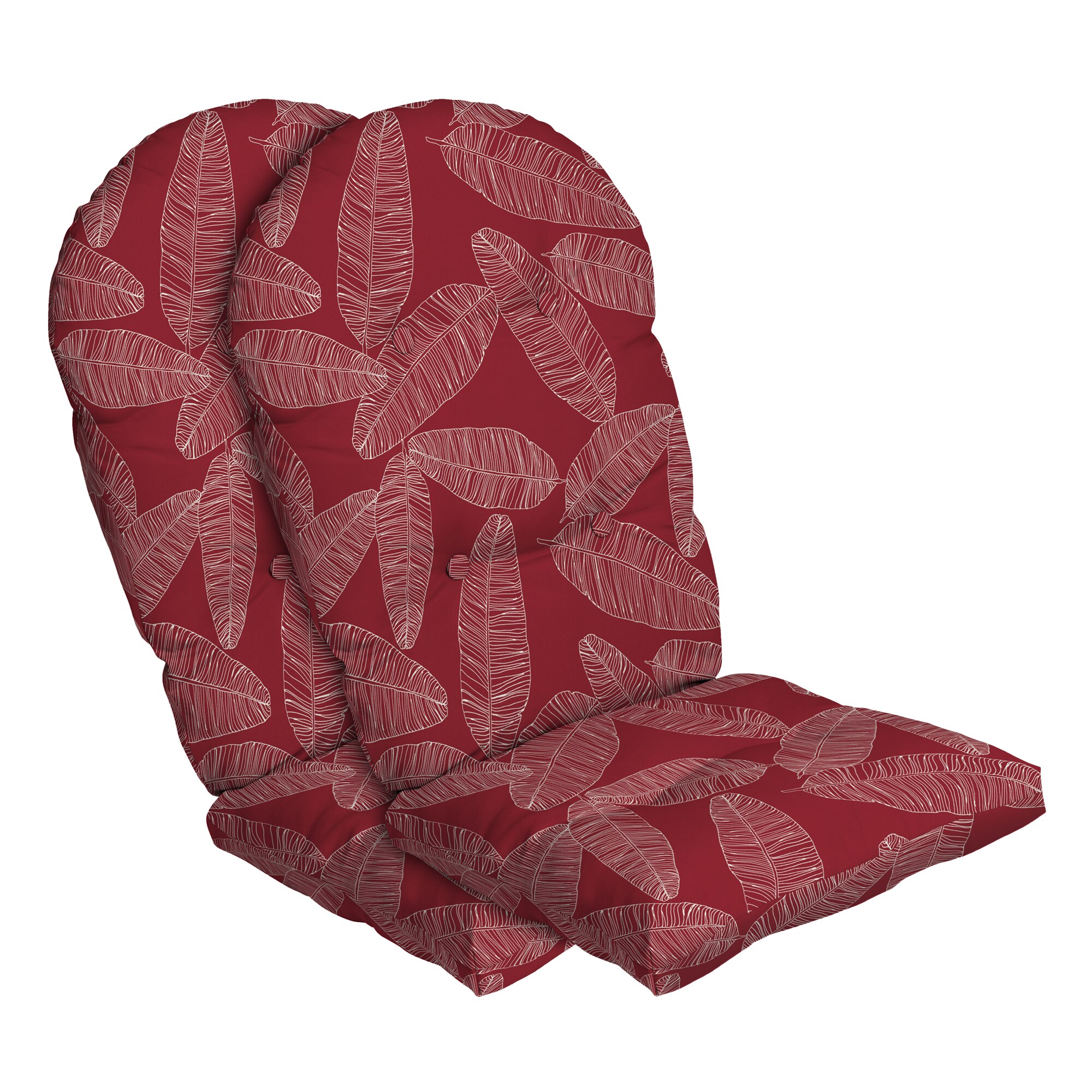 ARDEN ZP05C04B-D9Z2 18-in x 20-in 2 -Piece Red Leaf Palm Patio chair cushion
