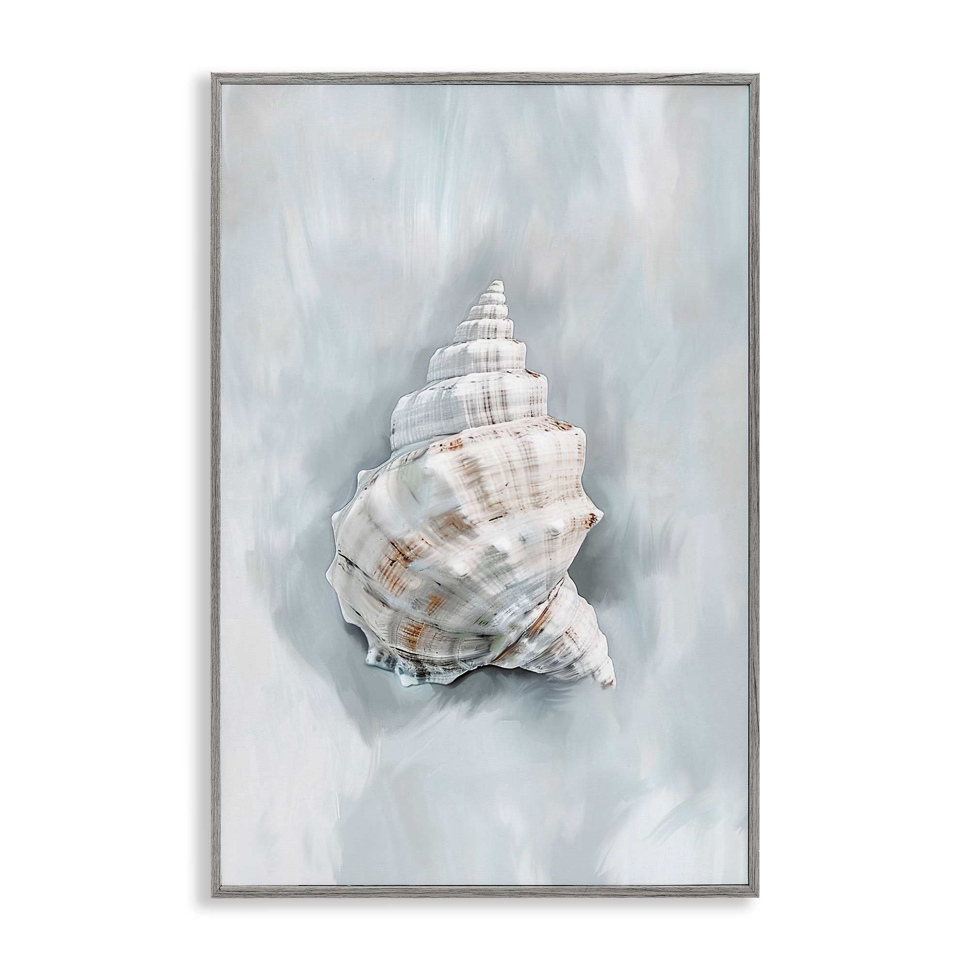 Stupell Industries BS-973-GFF-20X30 Conch Seashell Mirage Gray Framed Giclee Art By Ramona Murdock 20 x 30