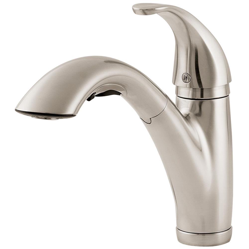 Pfister Parisa Stainless Steel 1 Handle Deck Mount Pull Out Handle Kitchen Faucet In The Kitchen Faucets Department At Lowes Com