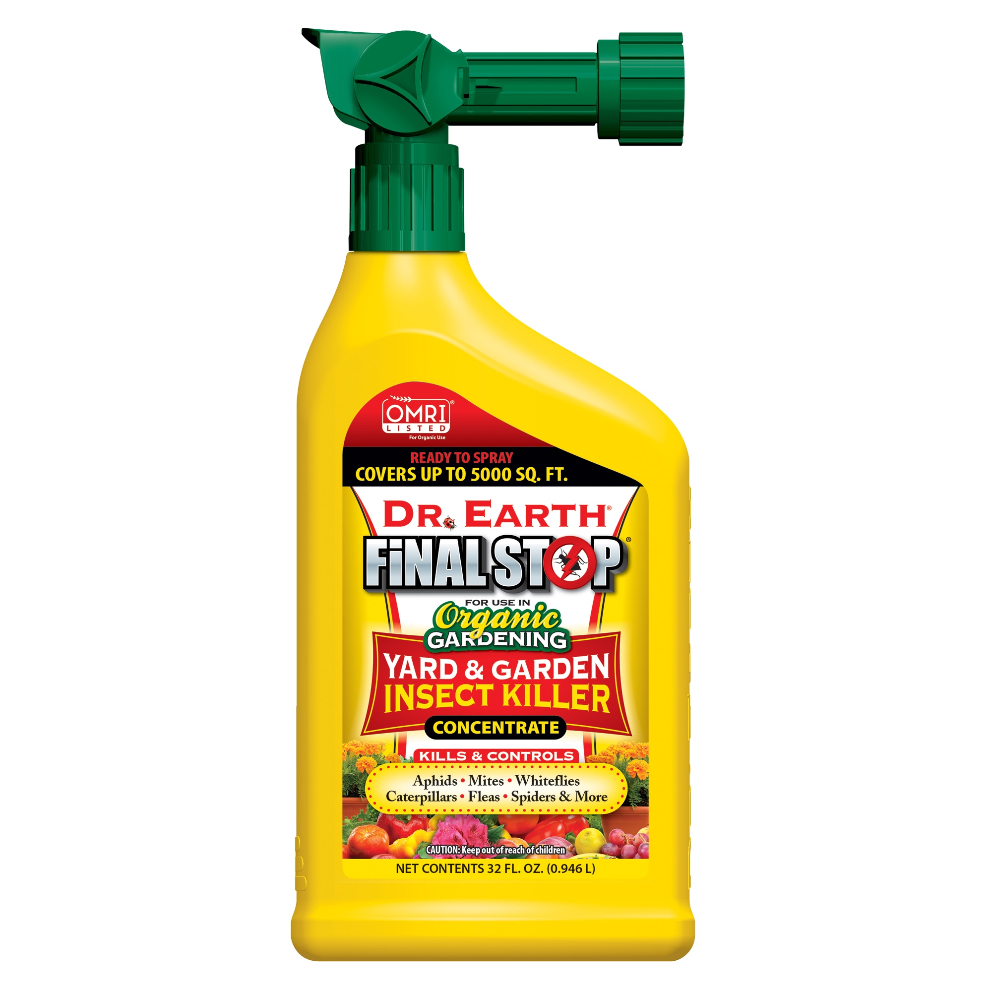 Dr. Earth 8004 Final Stop 32 -oz Organic Natural Hose end sprayer Garden insect killer