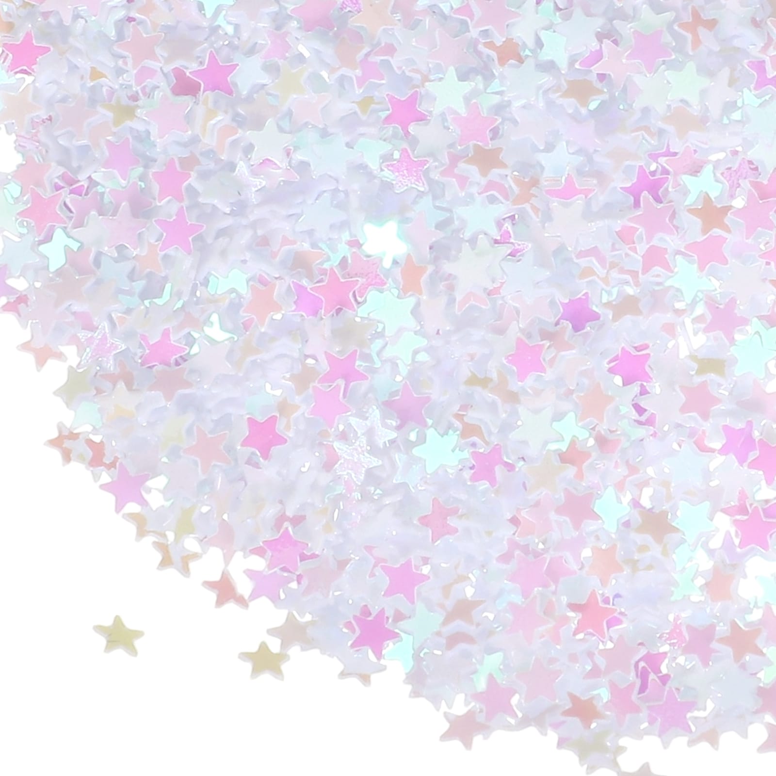 Unique Bargains 1 Set 1.94oz(55g) Star Glitter Confetti 3mm Art Craft Glitter Holographic Sequins Table Confetti Laser Sequins for Crafts DIY Nail and Party Wedding Festival Decoration Solid White