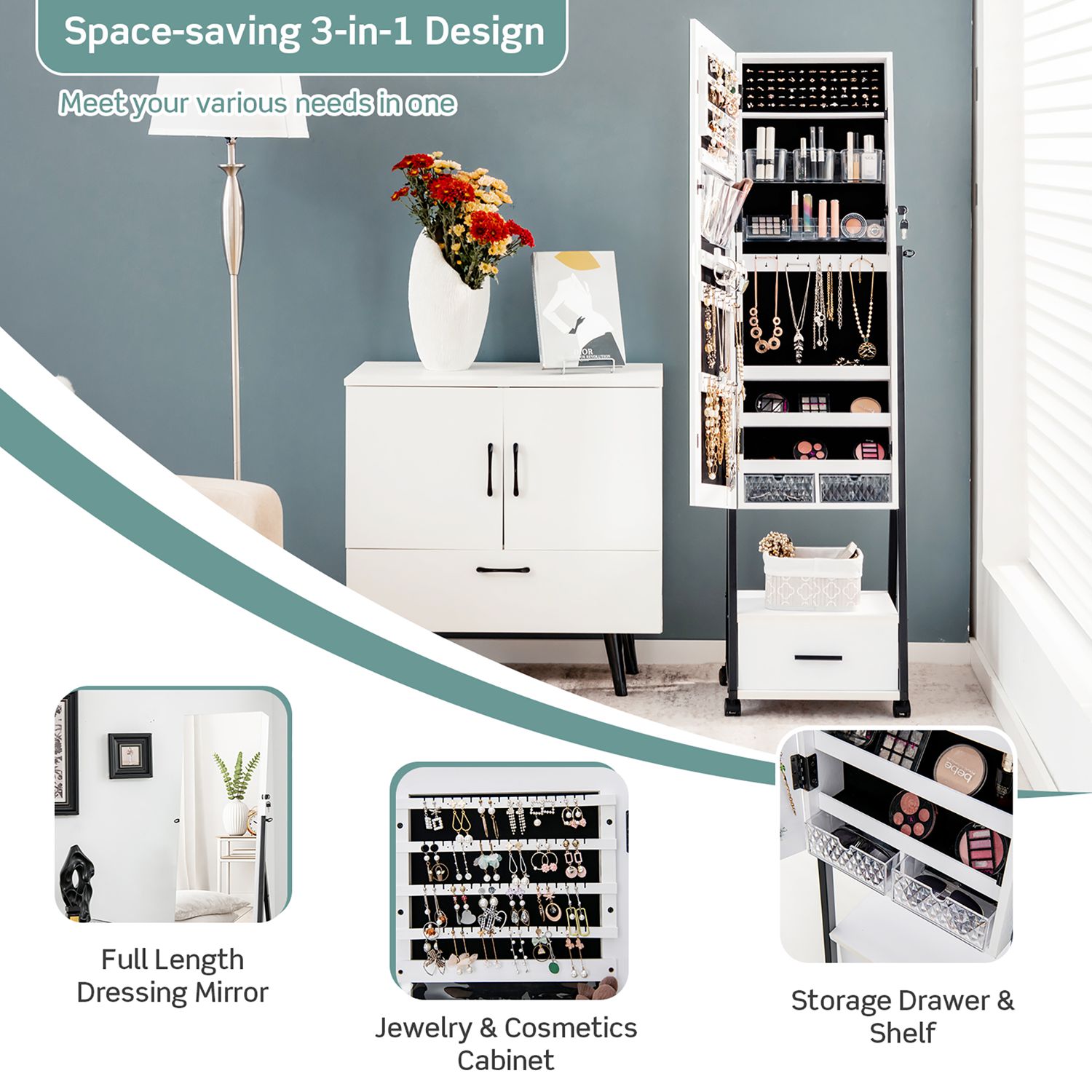 Costway CSHY000170 Jewelry-Armoires - View #6