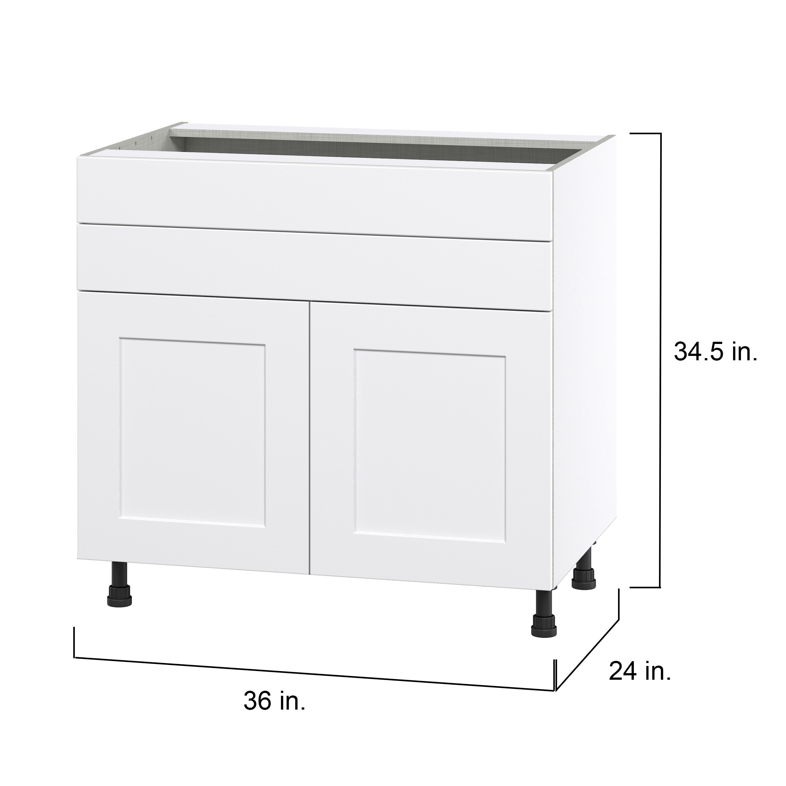 Hugo&Borg Jolie 36-in W x 34.5-in H x 24-in D Warm White 1-Drawer Base Fully Assembled Cabinet (Flat Panel Shaker Style)