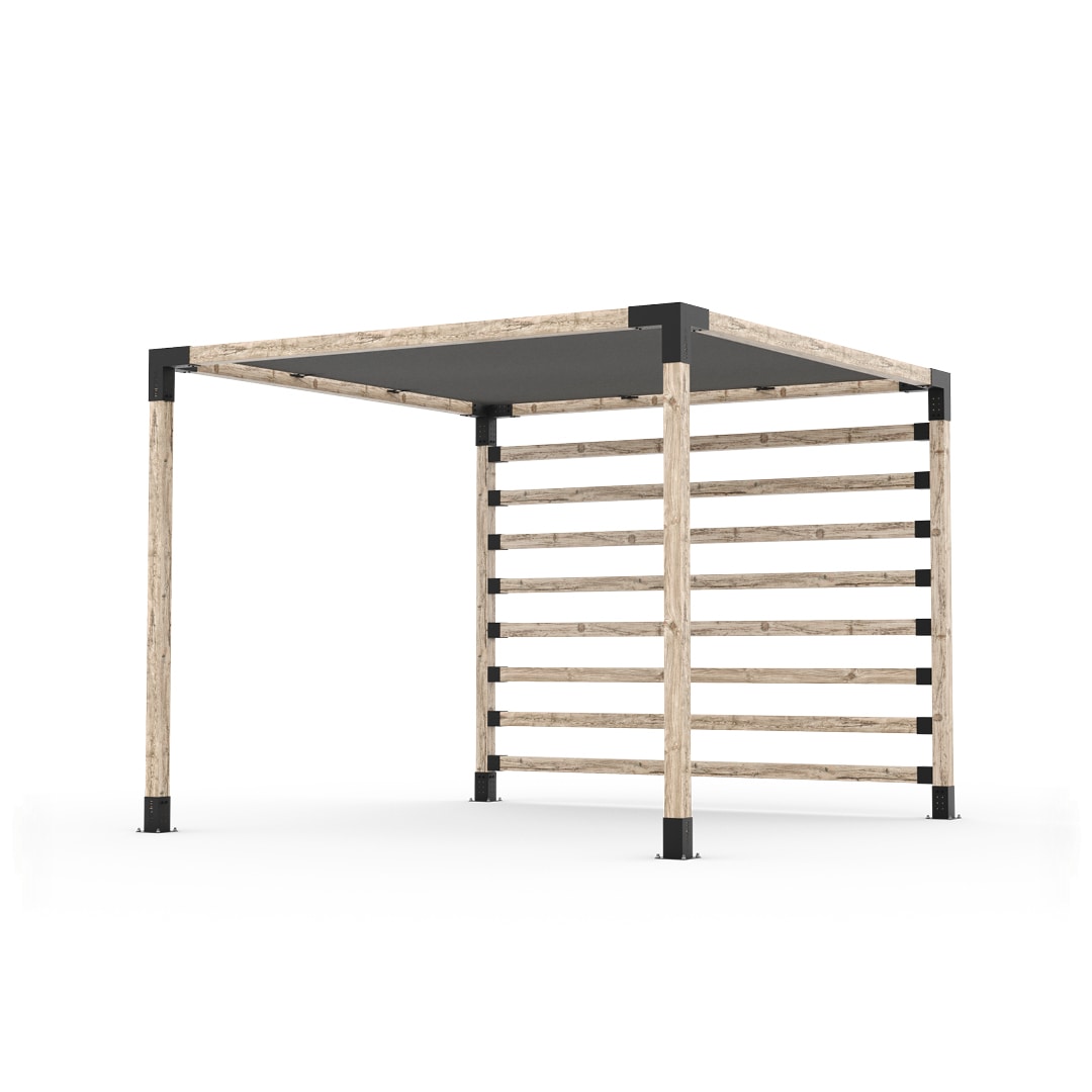 Toja Grid PW1010GR13 TOJA GRID 10-ft W x 10-ft L x 8-ft H Black Metal Freestanding Pergola with Canopy