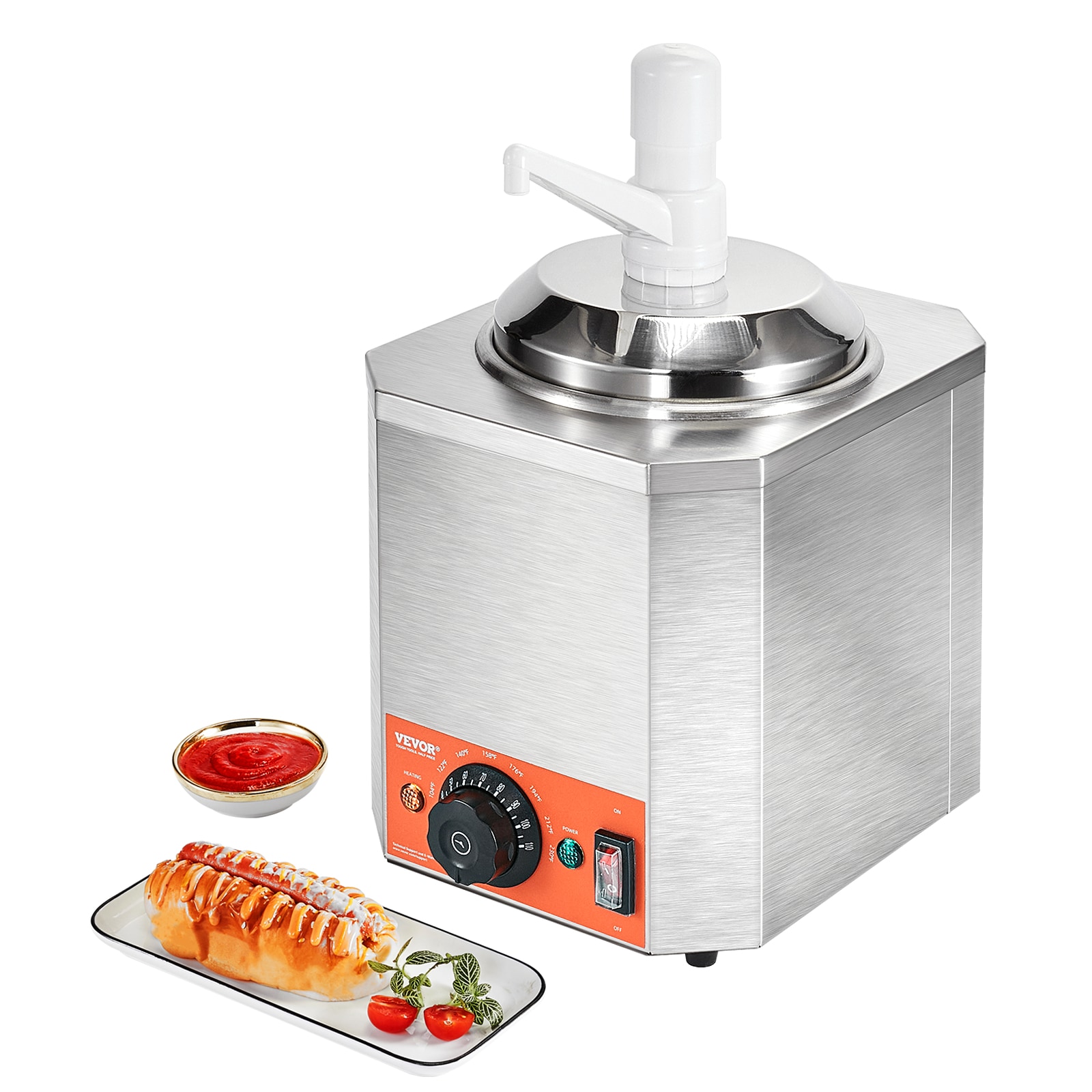 VEVOR 600 W 2.3 QT Hot Fudge Warmer 600 W 2.3 Qt Hot Fudge Warmer Plug Warm Cheese Dispenser DRNZBHSSLBTM00001V1 Sansujyuku sansujyuku.com