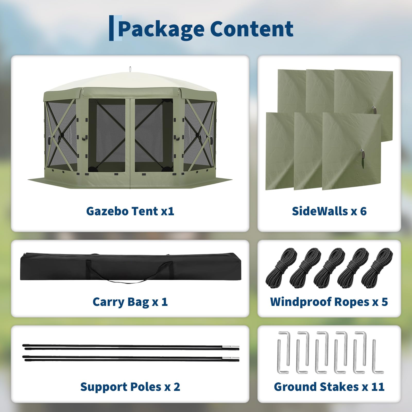 GarveeLife Pop Up Canopy Tent 10x10 Gazebo with 4 Removable Sidewalls ...