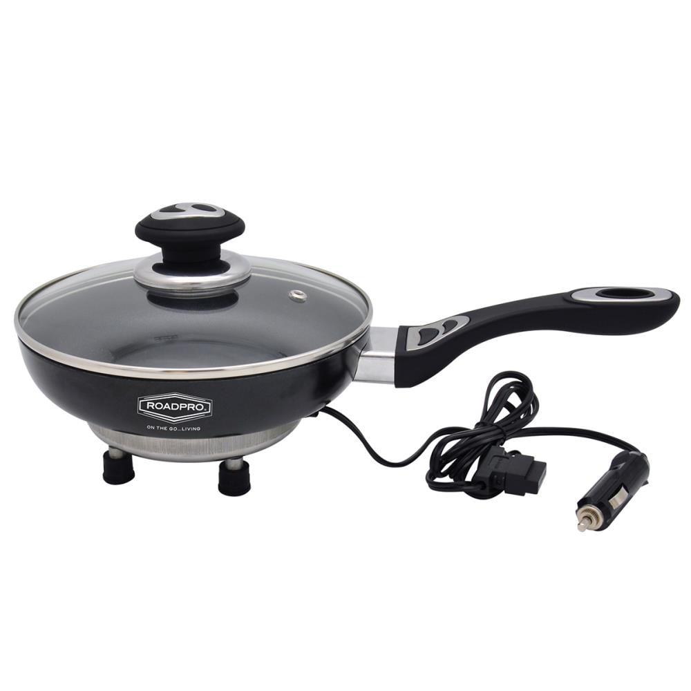 RoadPro 12-Volt Portable Frying Pan, Non-stick 14.1-in Aluminum Cooking Pan  with Lid in the Cooking Pans & Skillets department at