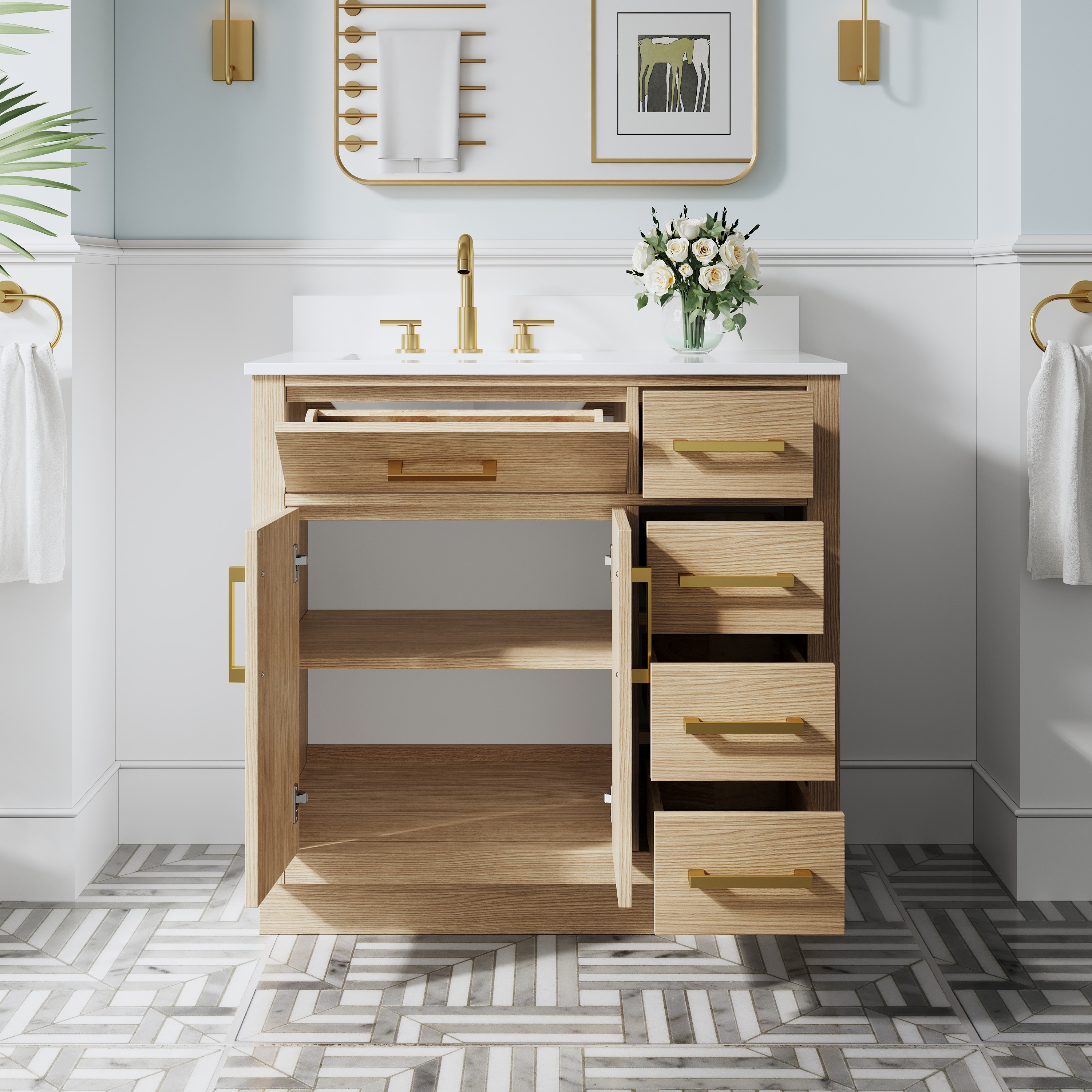 WELLFOR BCB1936GMG -WF Bath-Vanity-Combo - View #2