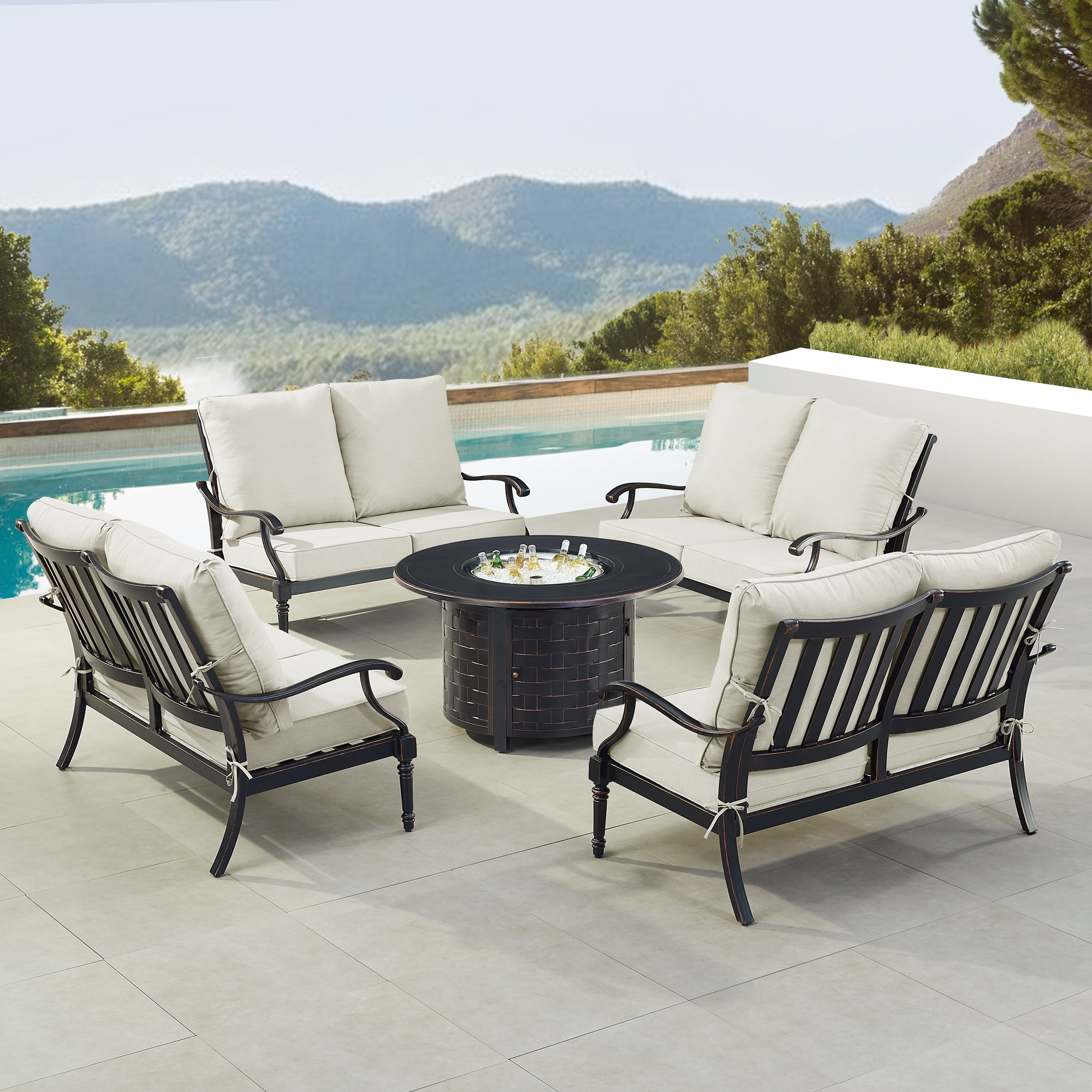 Oakland Living SHAO4LSRICOLGCUIBA Patio-Conversation-Sets - View #3