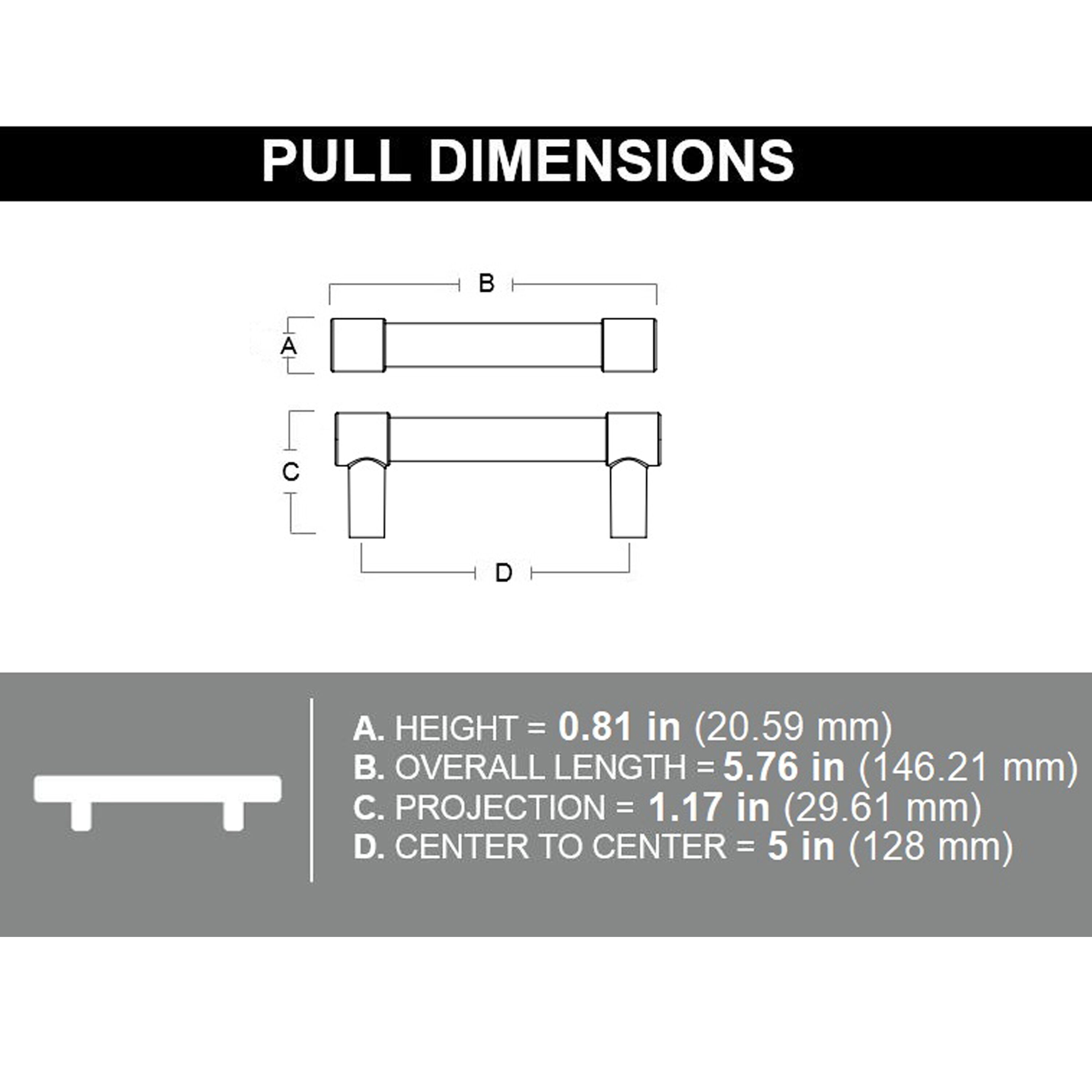Origin 21 CAB-128-444-MB-6P Cabinet-Pulls - View #9