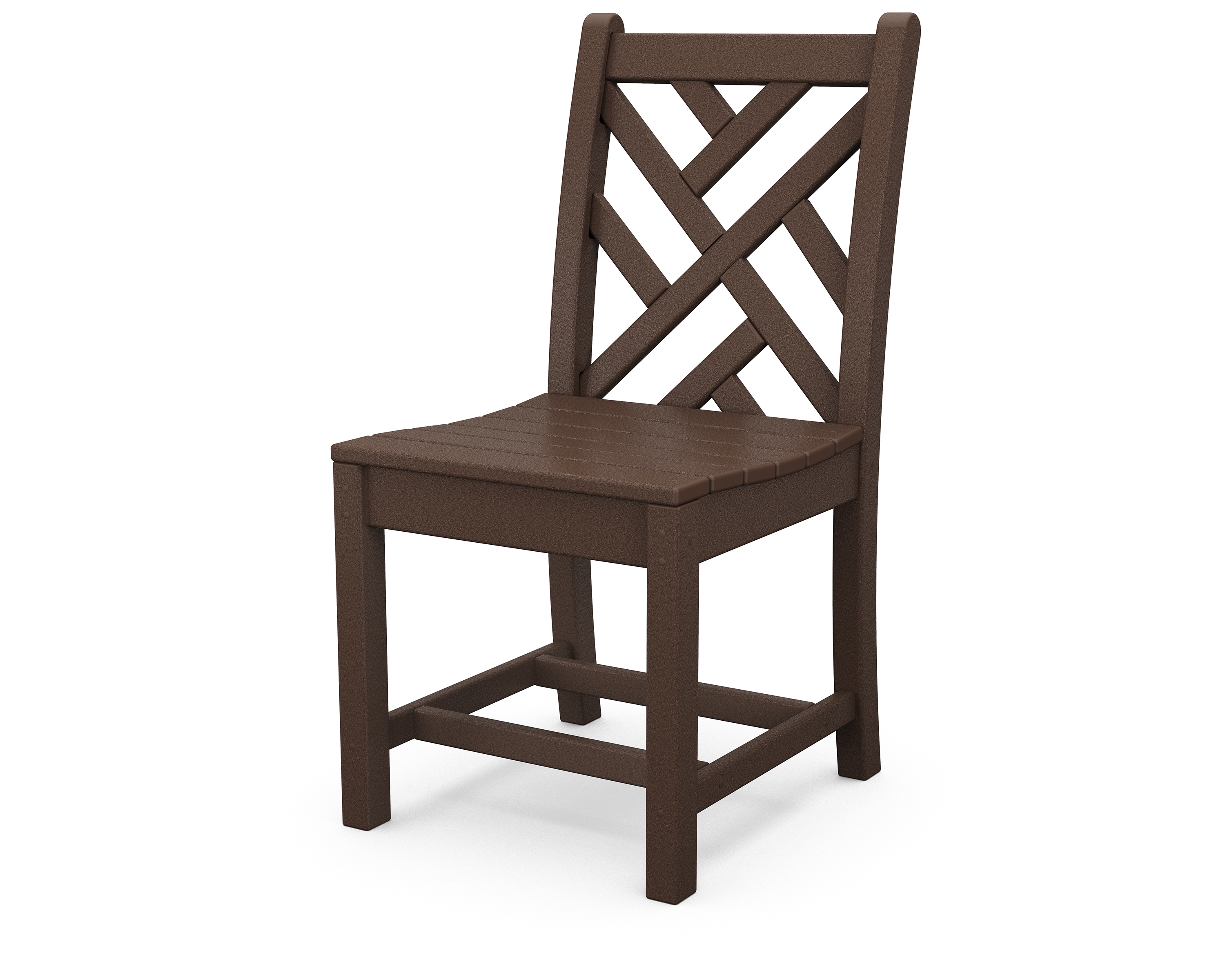 POLYWOOD Chippendale Mahogany Poly Lumber Frame Stationary Dining Chair   48891195 