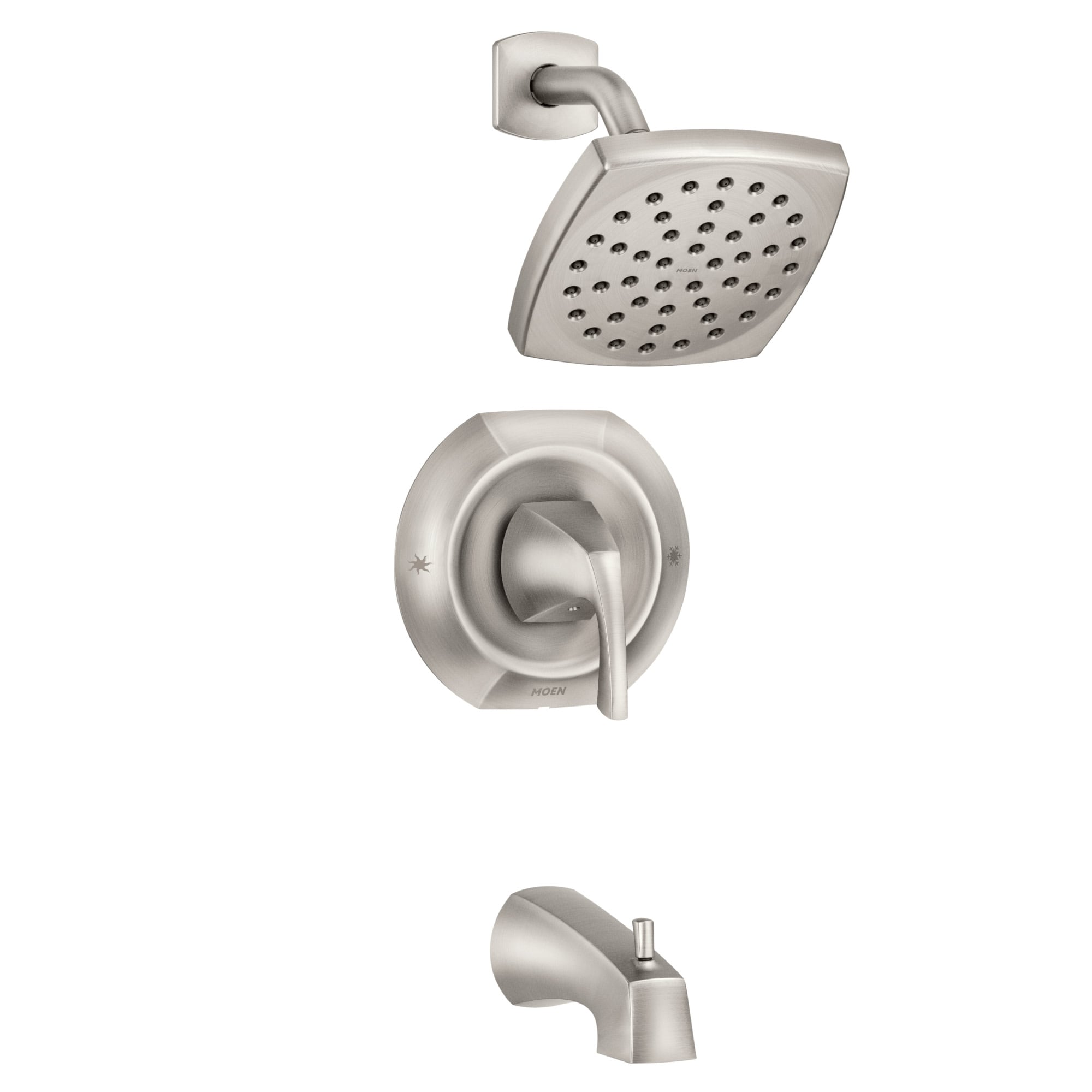 Moen Lindor Spot Resist Brushed Nickel 1-handle Bathtub and shower Faucet ( Valve Included )