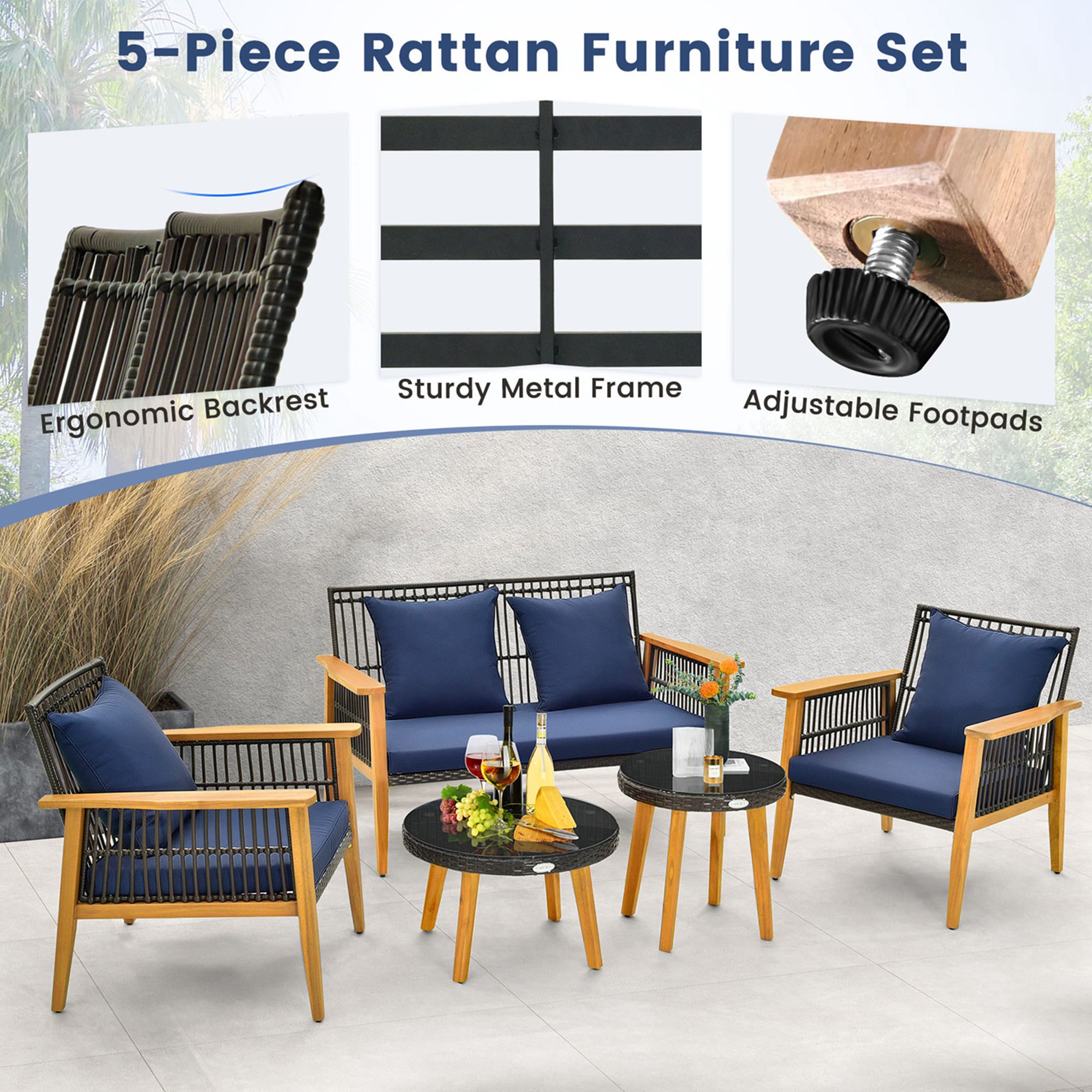Costway HCST00114 Patio-Conversation-Sets - View #9