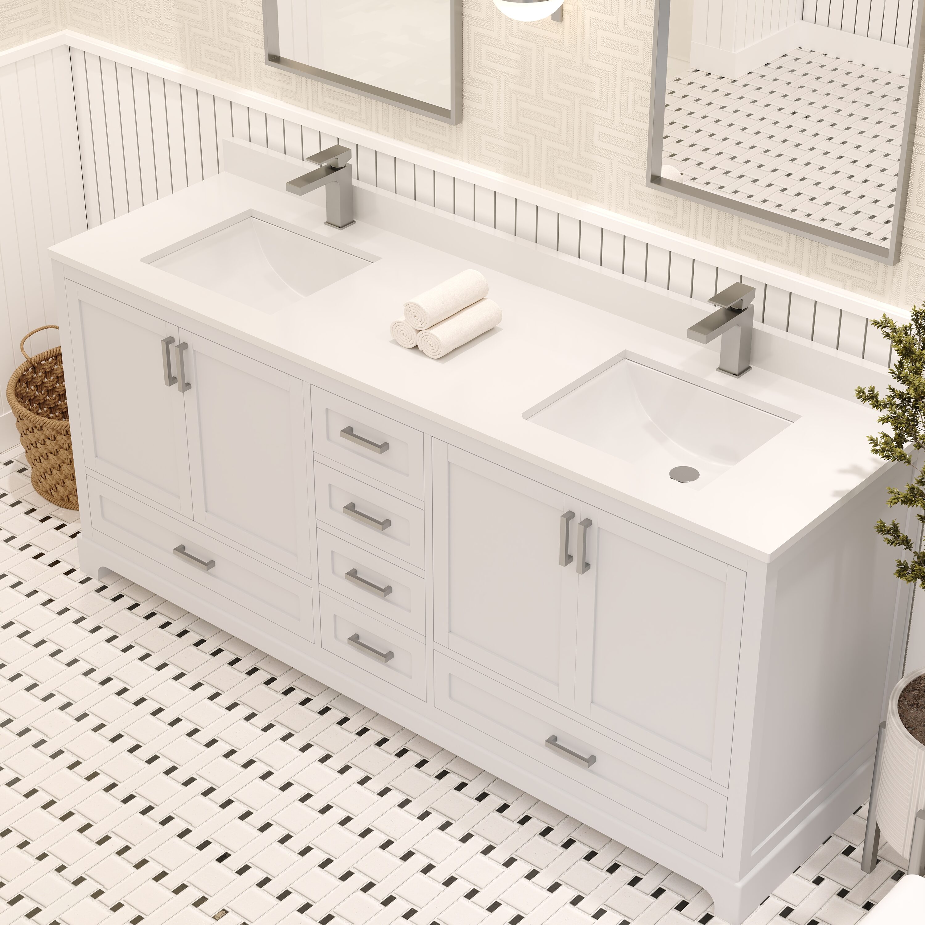 Ayna Decors AVM72WH3002 Bath-Vanity-Combo - View #3