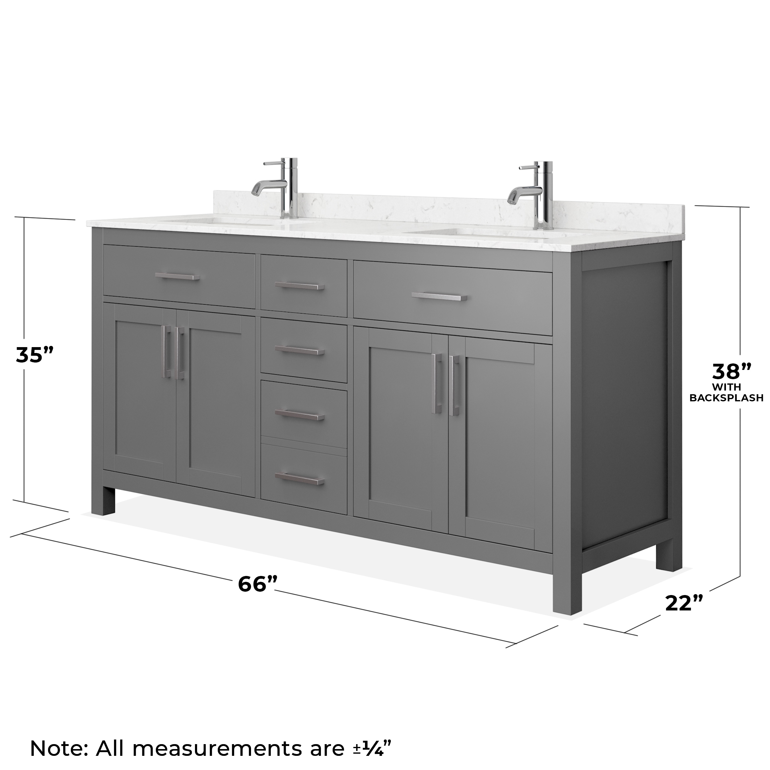 Wyndham Collection WCG242466DKGCCUNSMXX Bath-Vanity-Combo - View #5