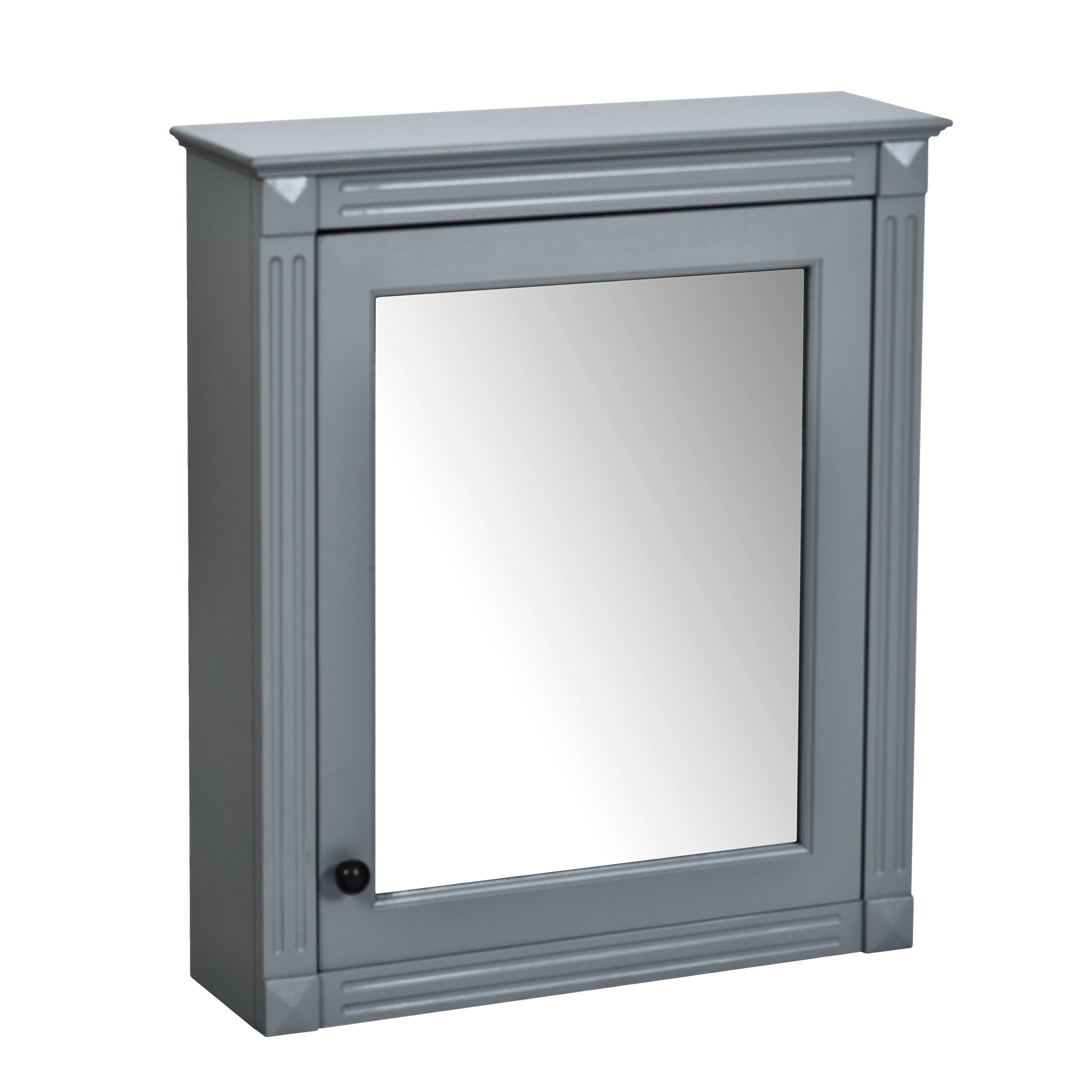 Forclover DASE-P195492E 24 in. W x 27 in. H Framed Rectangular Gray Surface Mount Medicine Cabinet with Mirror