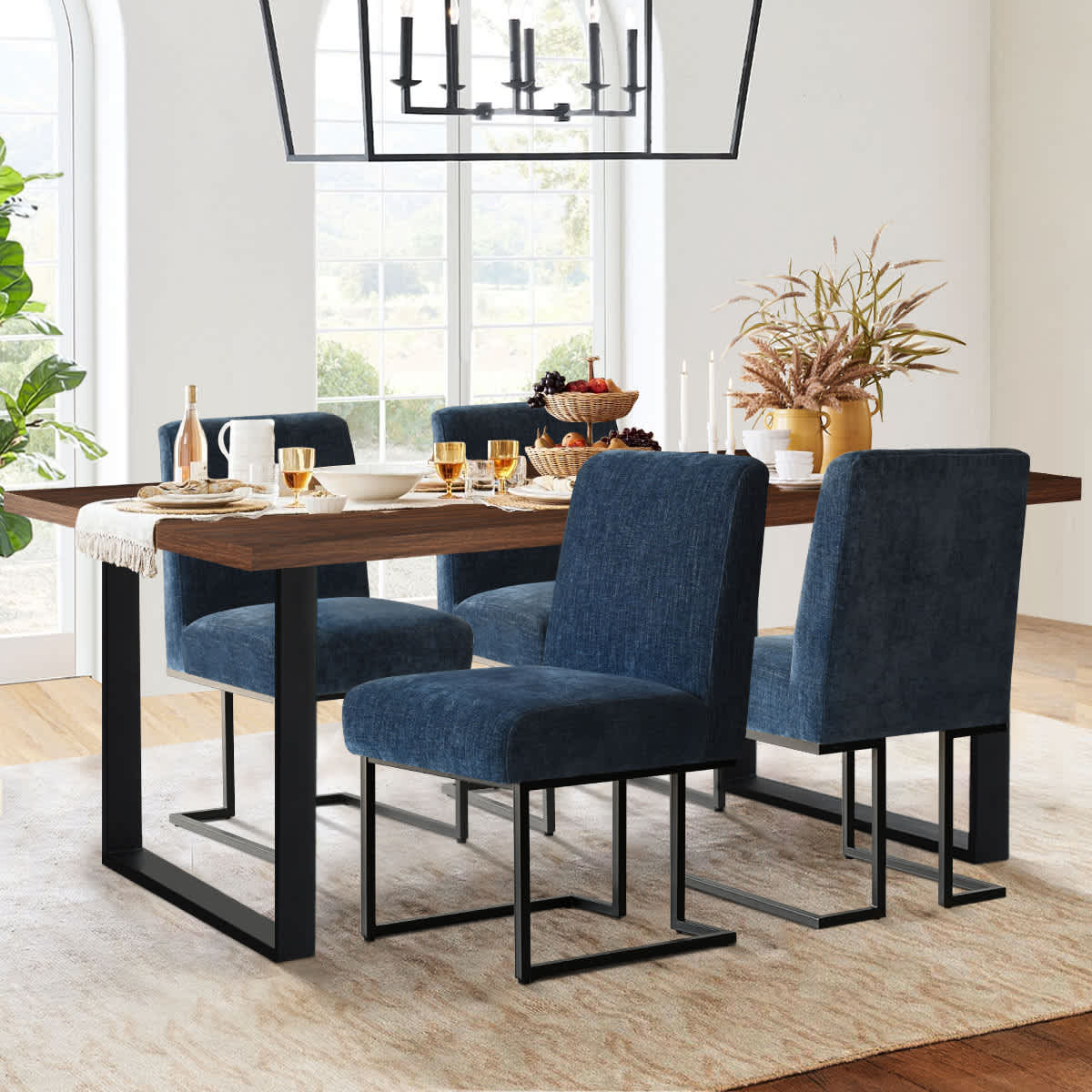 Maison Boucle RAY-2WT+MAS-CH-BLU4 Dining-Sets - View #2