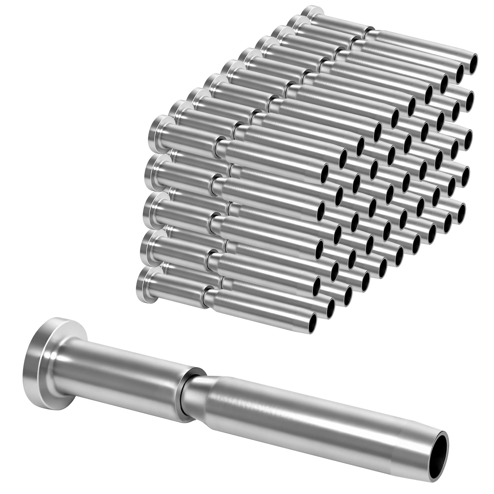 AOIZGMY  50 Pack 3/16 in T316 Stainless Steel Invisible Cable Railing Kit Swage Stud End for 2 by 2 Wood and Metal Posts Cable Railing Hardware