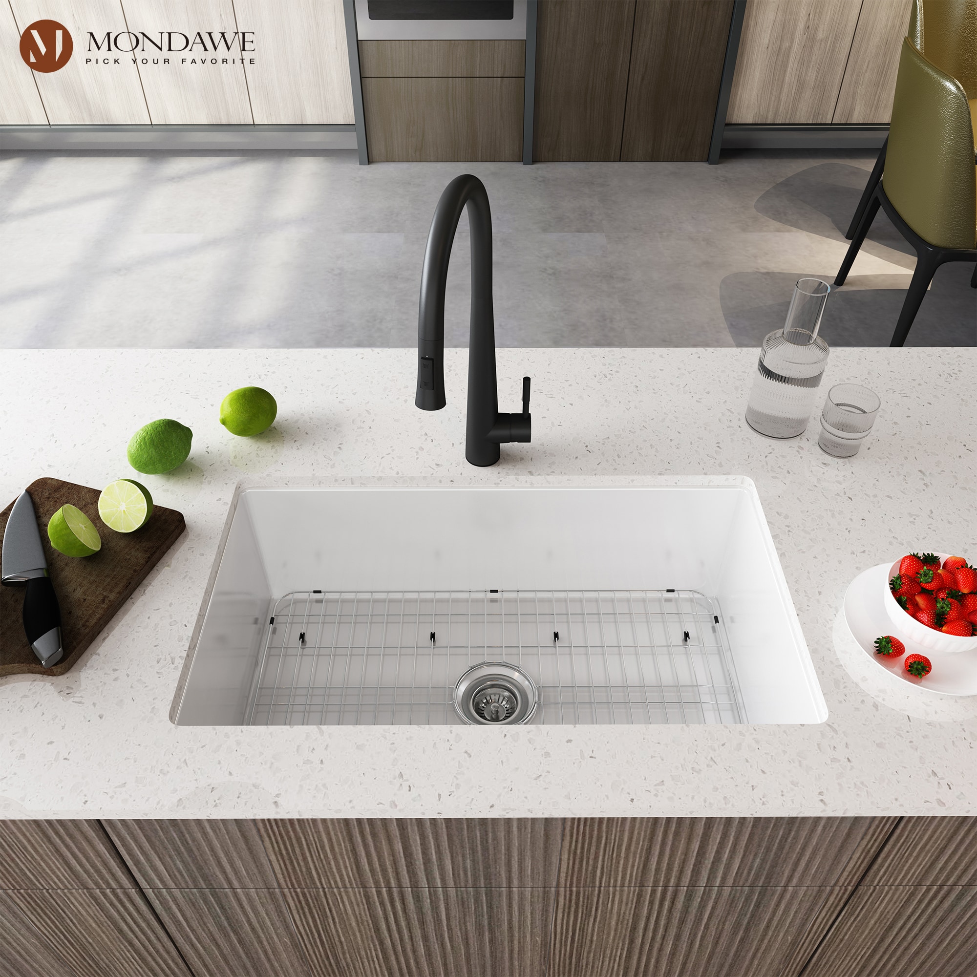 White Kitchen SINK EDGE GUARD, Protects Granite From Chipping