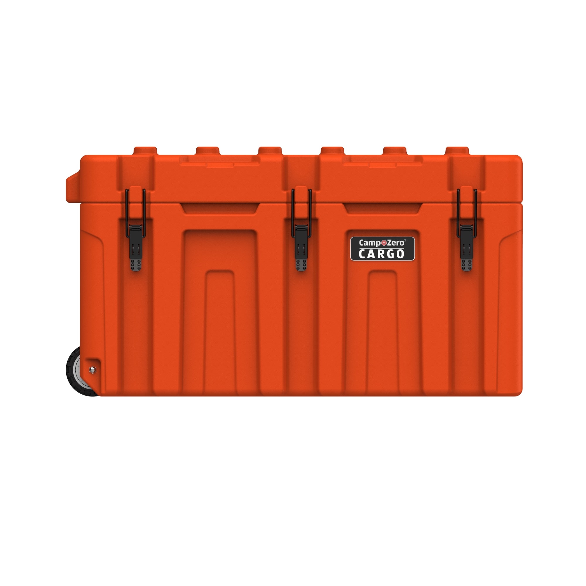 Camp-Zero CRG148L-BO X-large 39 -Gallons ( 148 -Quarts ) Burnt Orange Weatherproof Heavy Duty Rolling Stackable Tote with Latching Lid