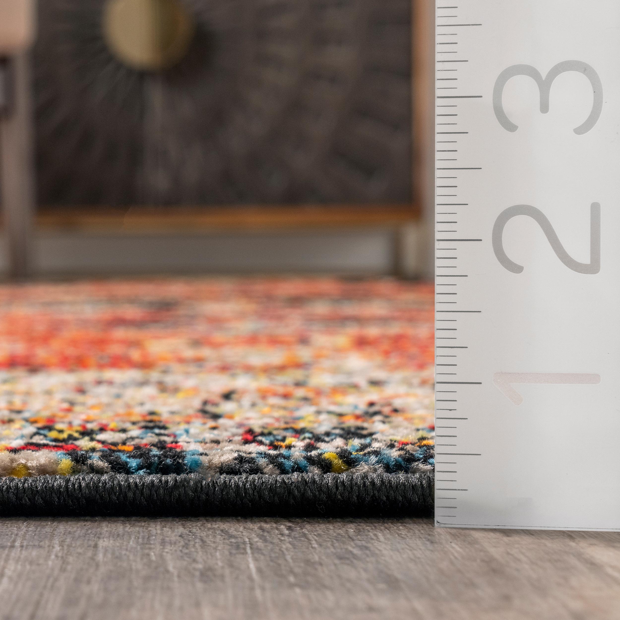 Jane Multicolor Oval 6' x 9' Synthetic Floral Area Rug