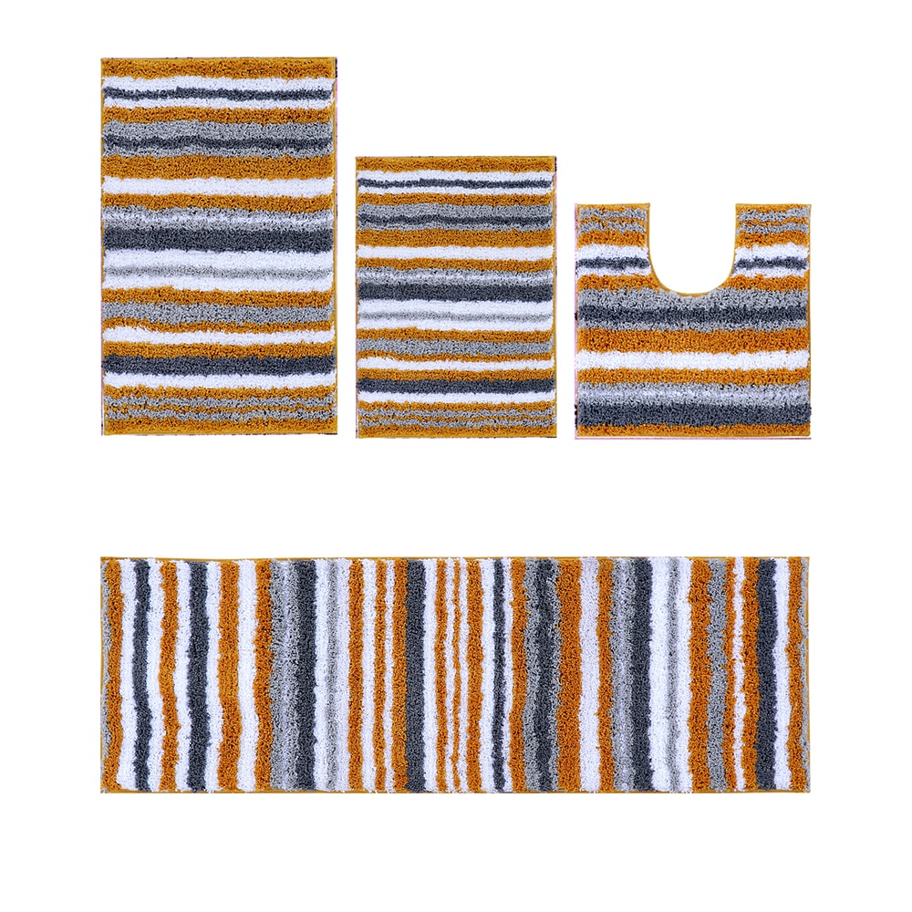Better Trends BAGR4PC17202160MUS 60-Inches x 20-Inches Mustard Polyester Bath rug