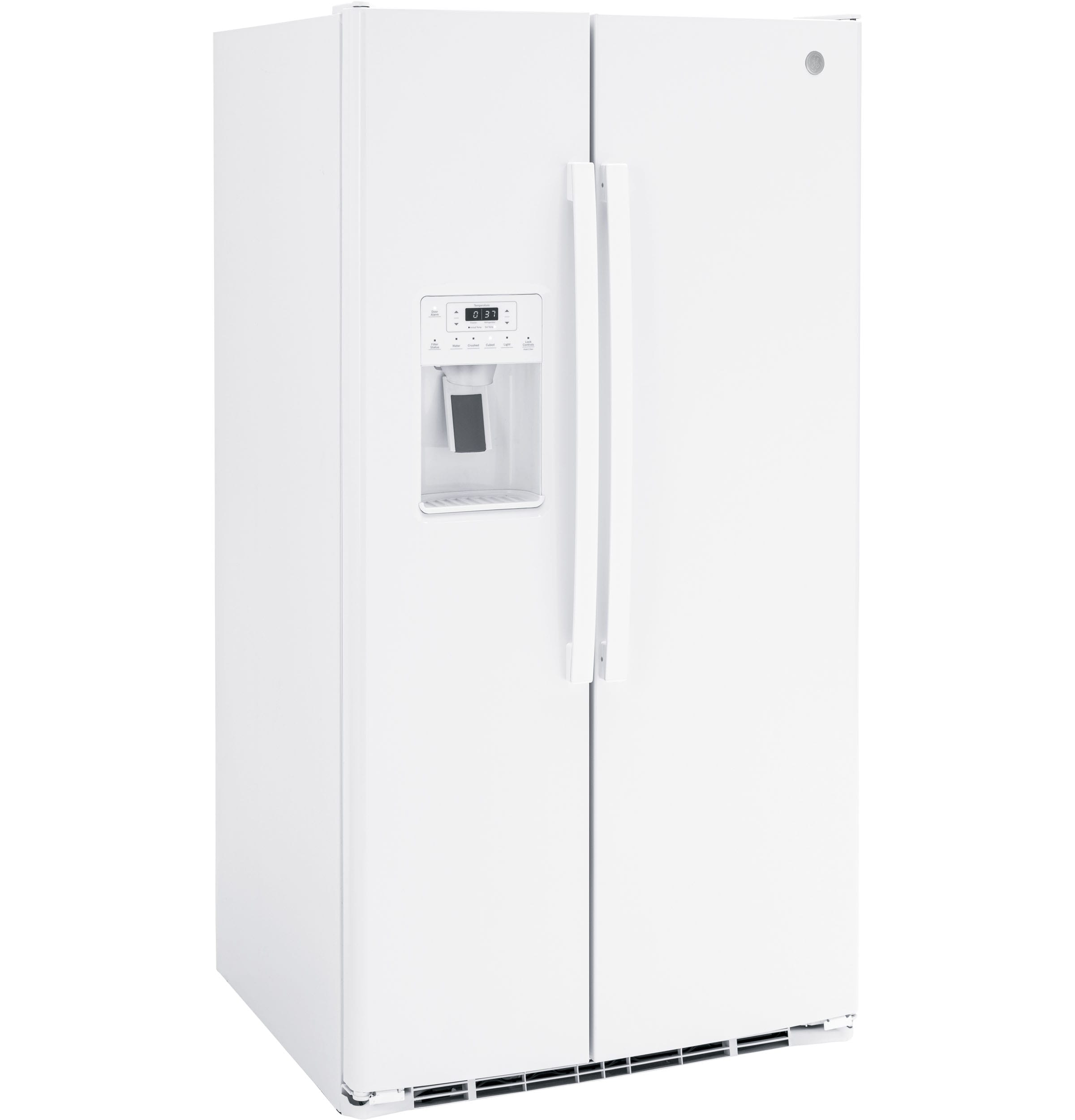 GE 25.3-cu ft Side-by-Side Refrigerator with Ice Maker, Water and Ice ...