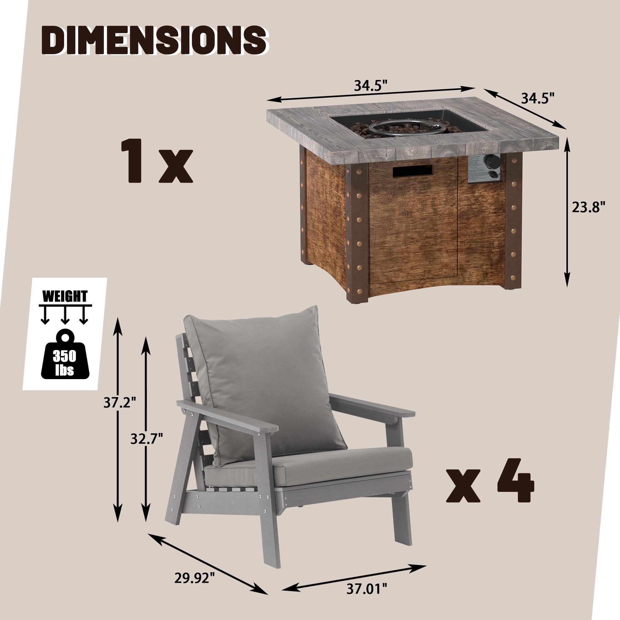 Clihome CL-5M1860 Patio-Conversation-Sets - View #5