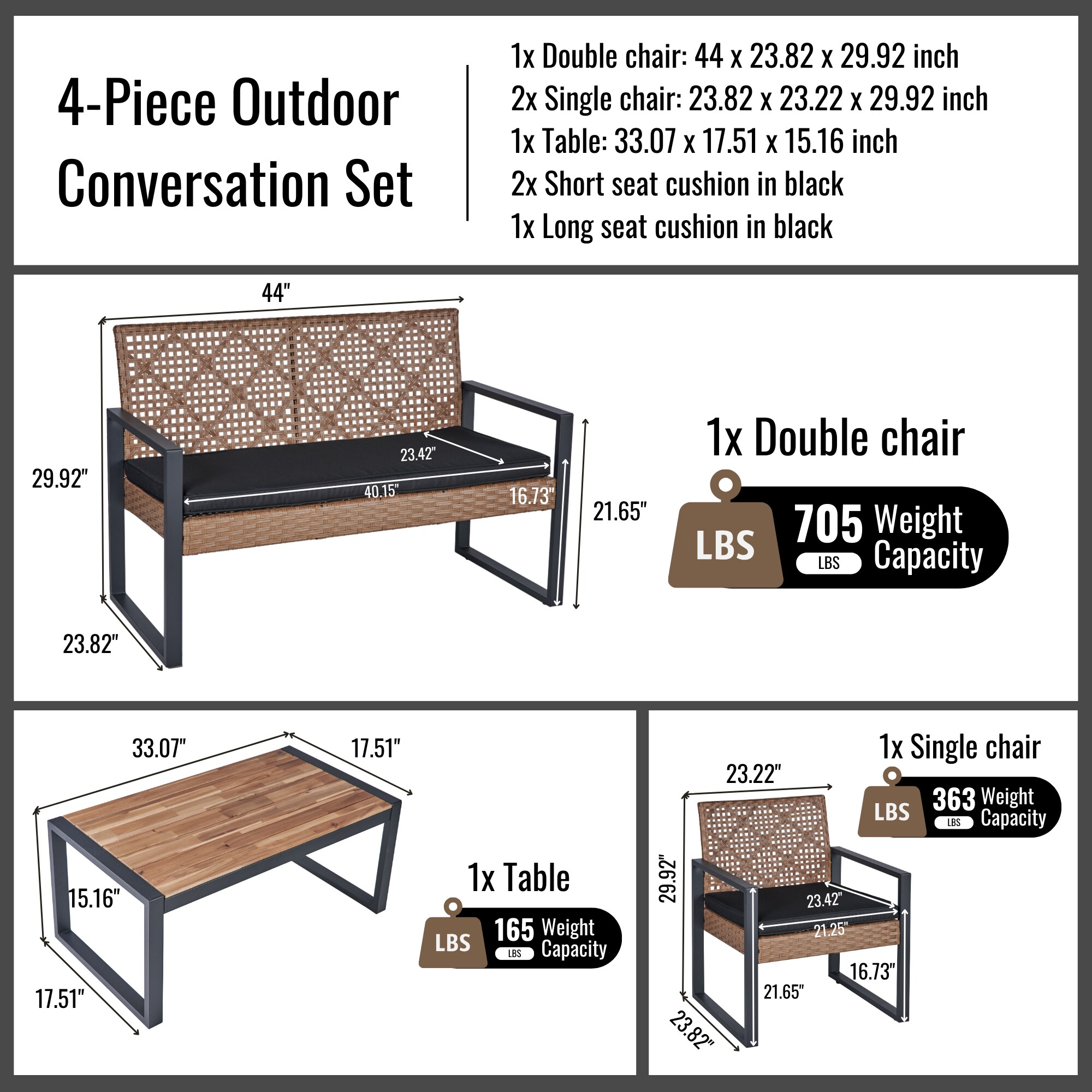 Lycvki PCS-22 Patio-Conversation-Sets - View #6