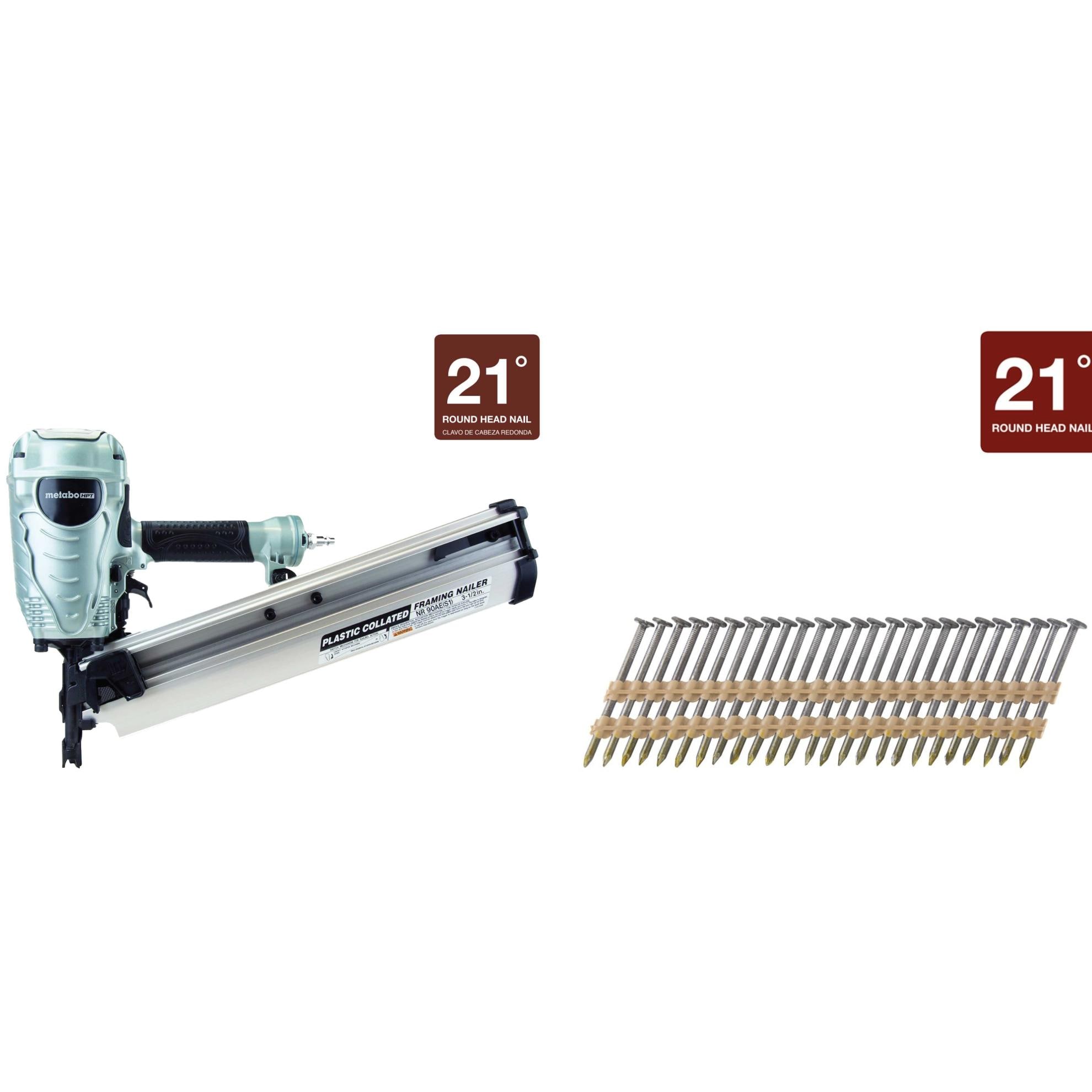 3-1/2-in 21-Degree Framing Nailer + Framing Nails