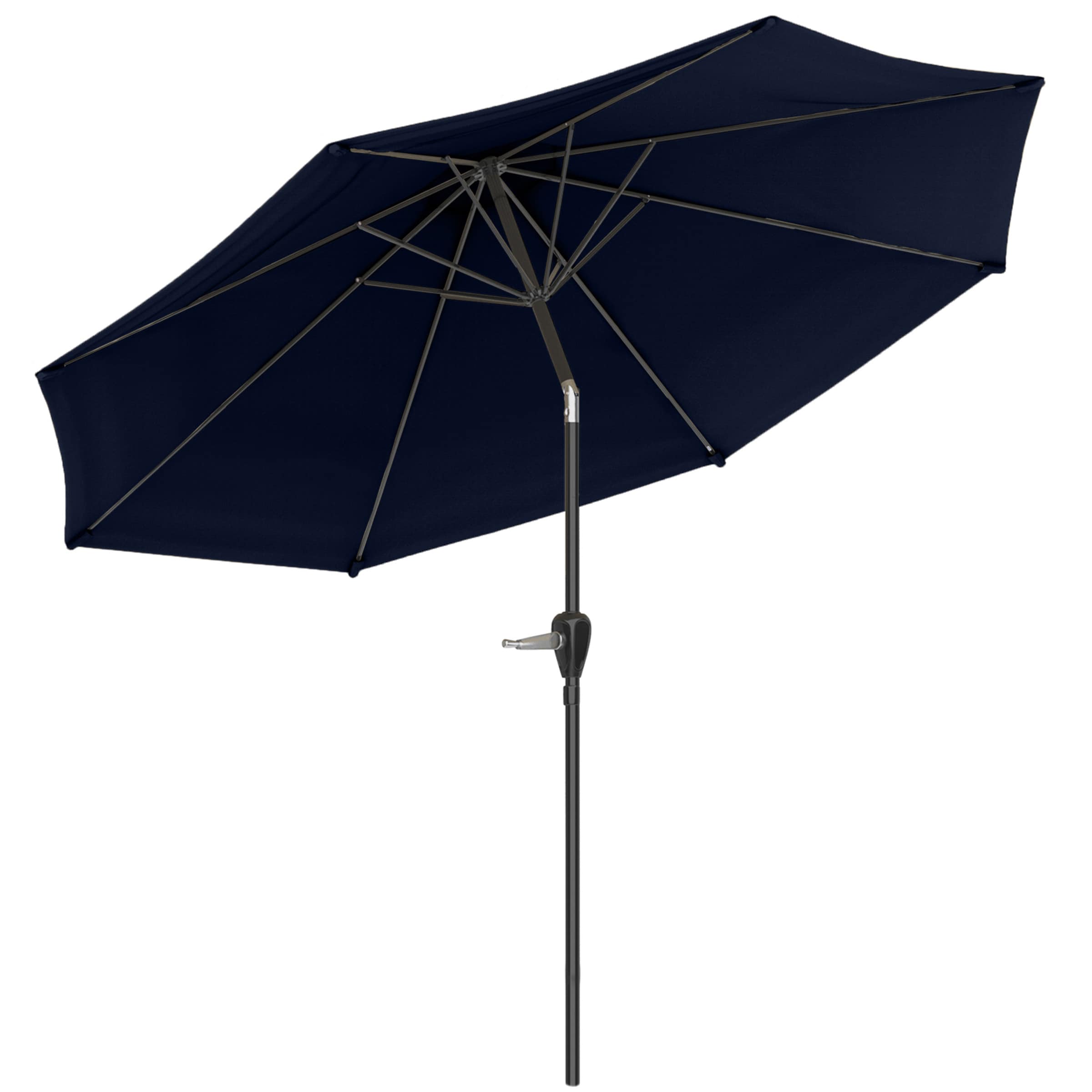 Pure Garden 10-ft Steel Black Auto-tilt Garden Patio Umbrella In The ...