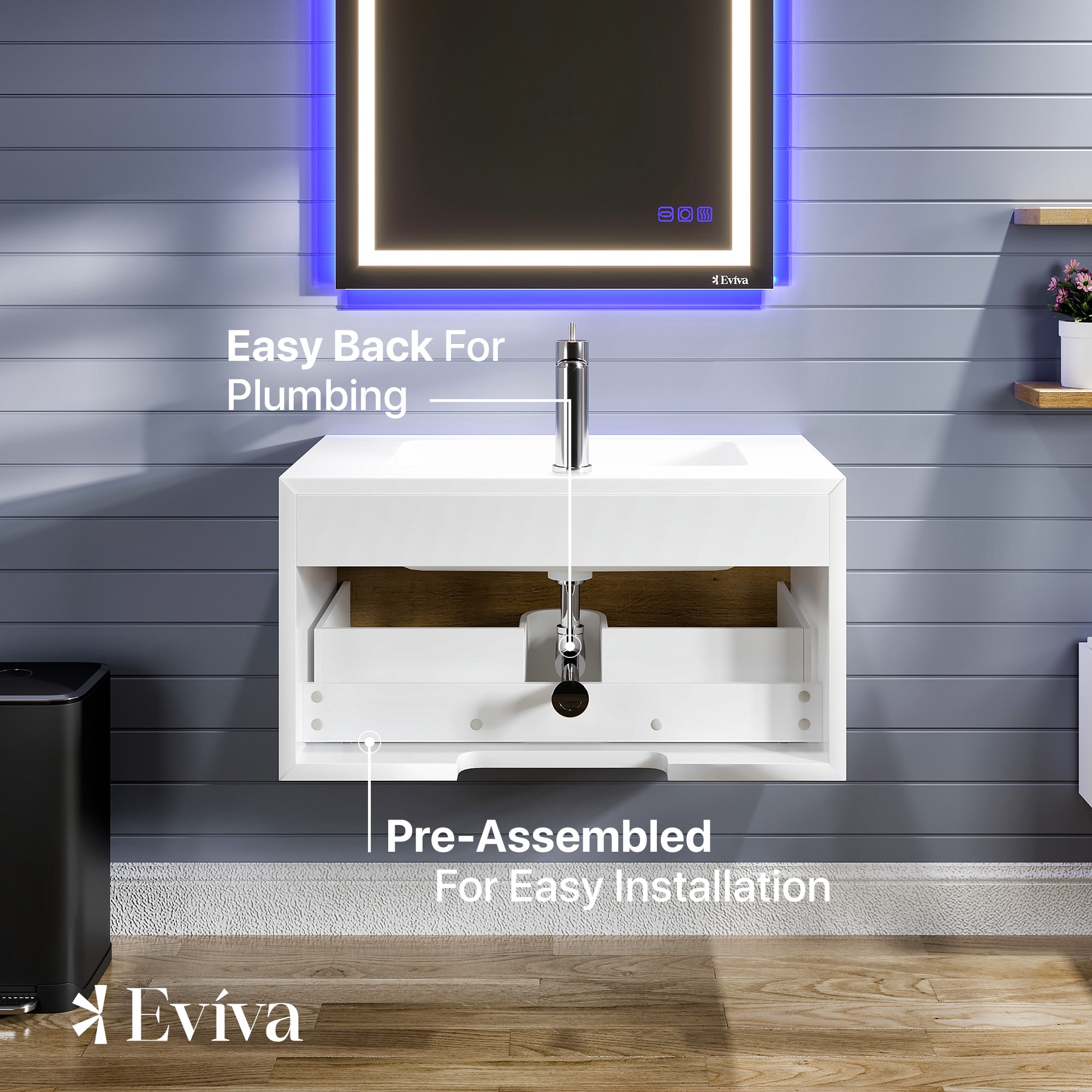 Eviva EVVN277-36OAK-WH Bath-Vanity-Combo - View #6